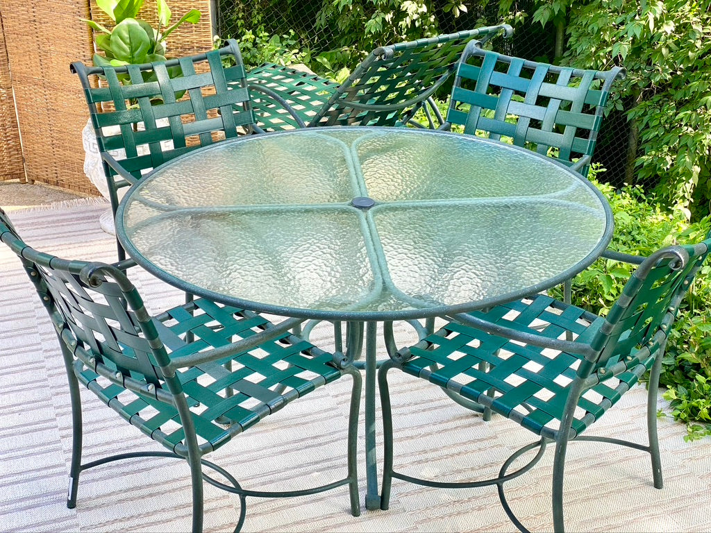 Vintage Green Outdoor Patio Brown Jordan 6 Piece Set