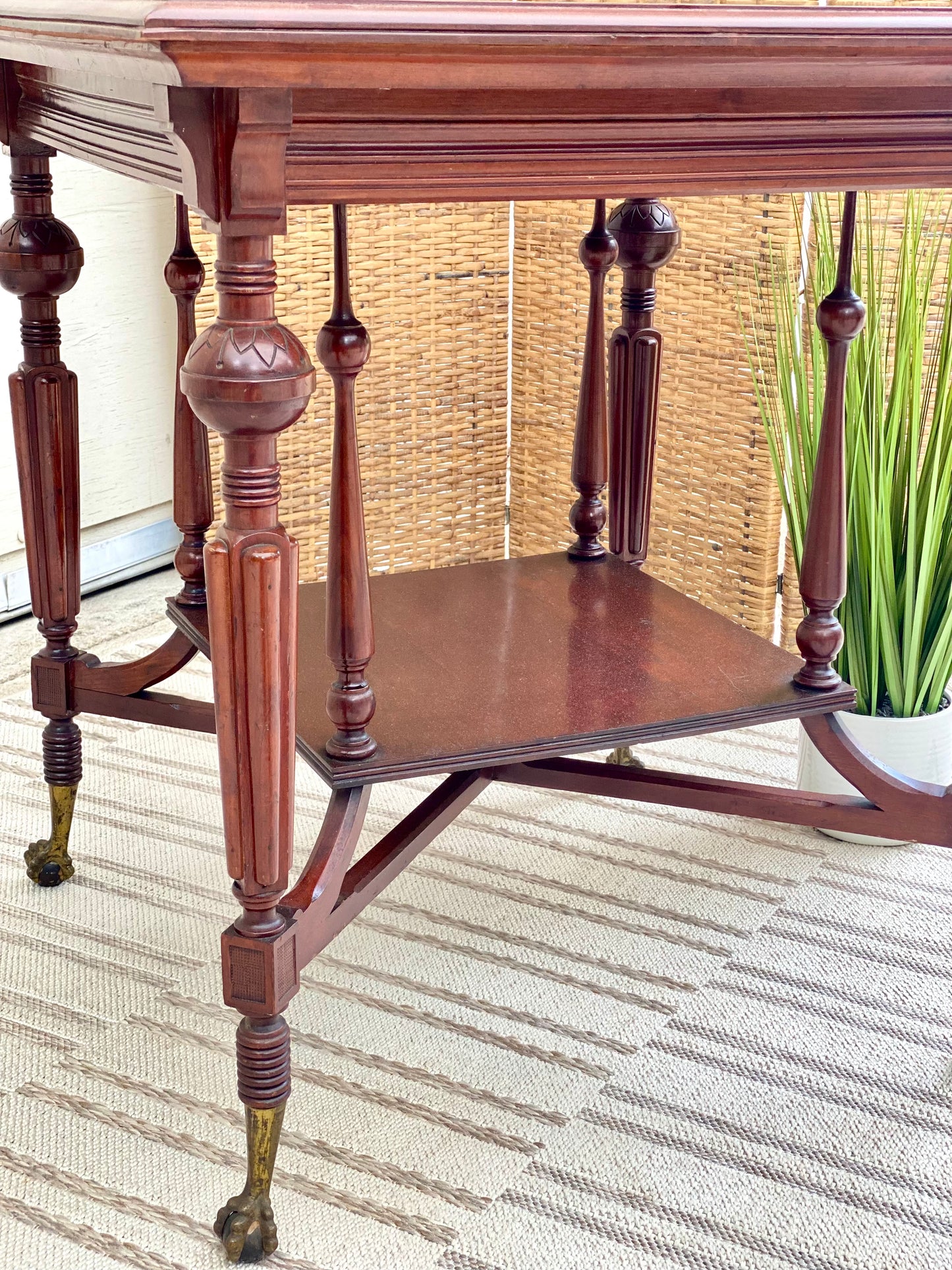 Antique Cherry Claw Foot Table