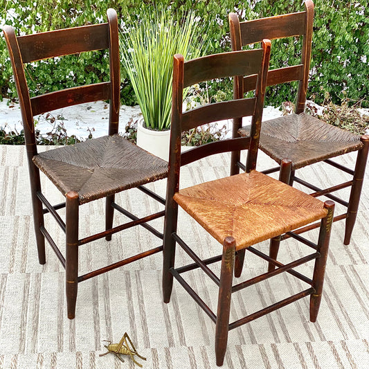 Vintage Set of 3 Stenciled Accent Chairs