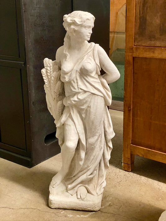 Antique Four Seasons Summer Goddess Concrete Garden Statue