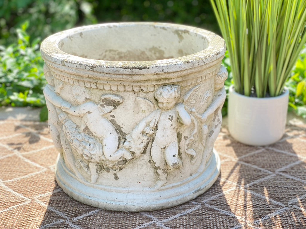 Henri Studio Concrete Cherub Planter