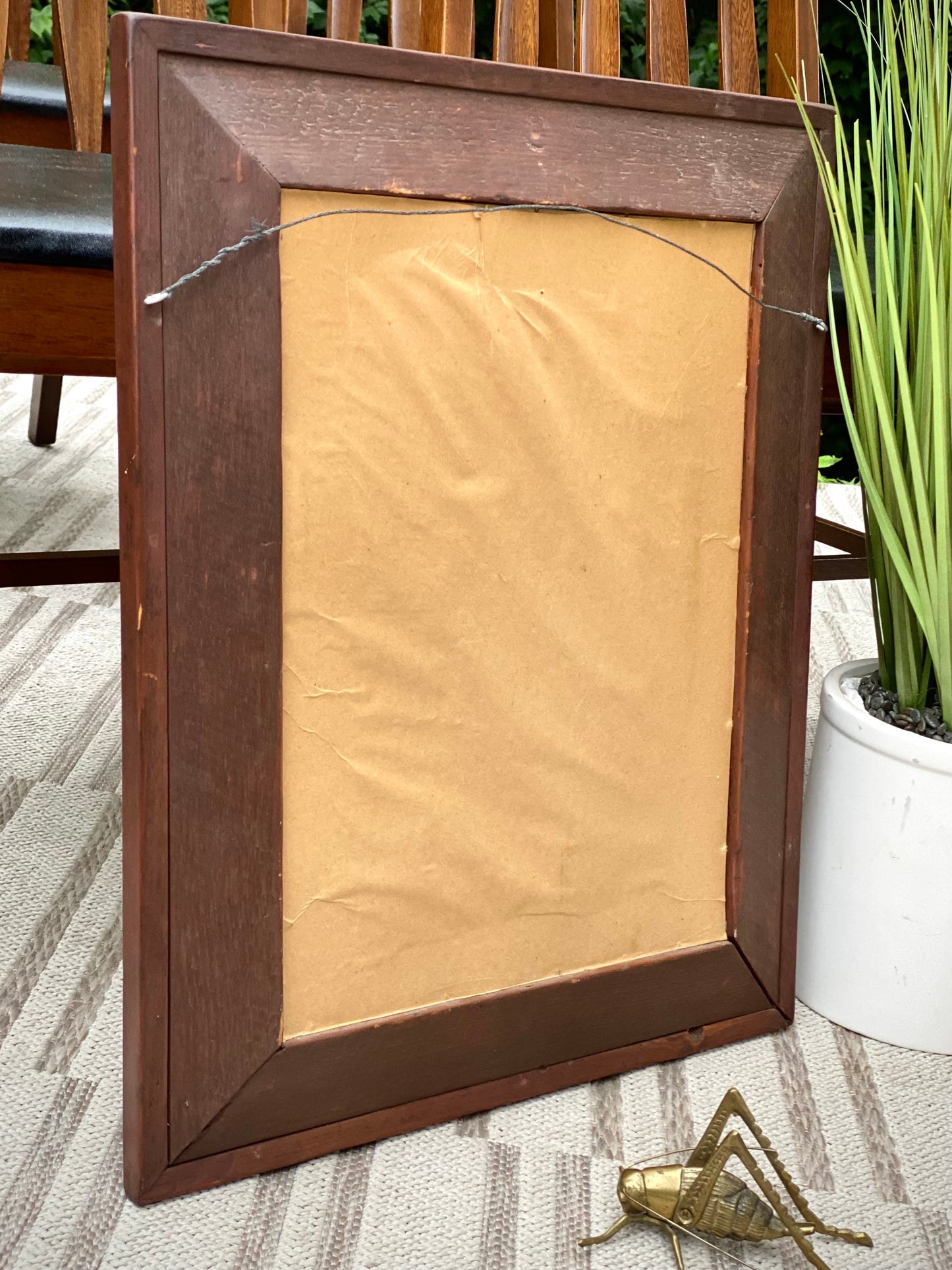 Vintage Wood Rectangle Frame Mirror