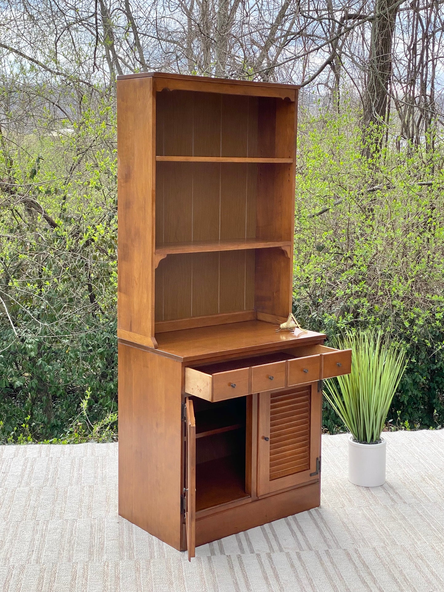 Vintage Wooden Pine Bookcase