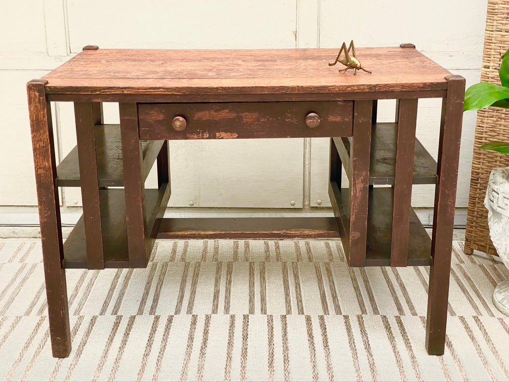 Antique Mission Style Oak Desk