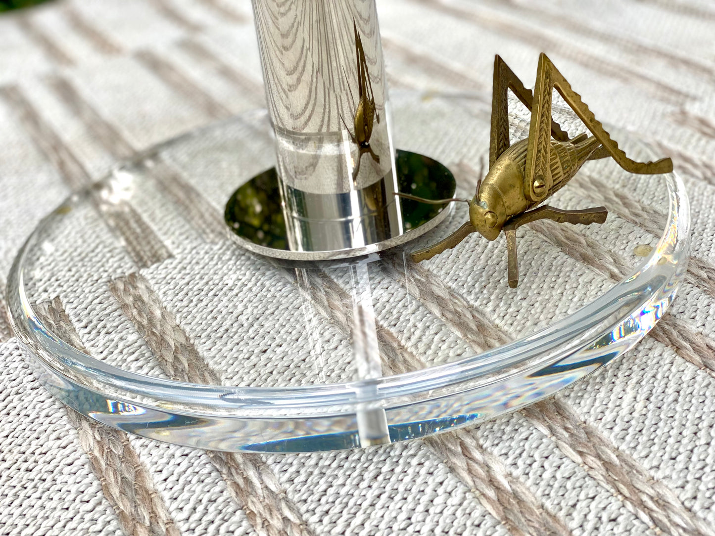 Nice Modern Lucite Chrome Side Table