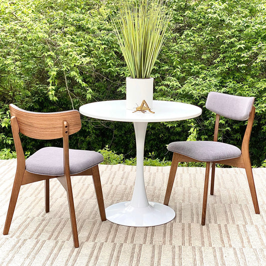 Modern White Bistro Table & 2 Chairs