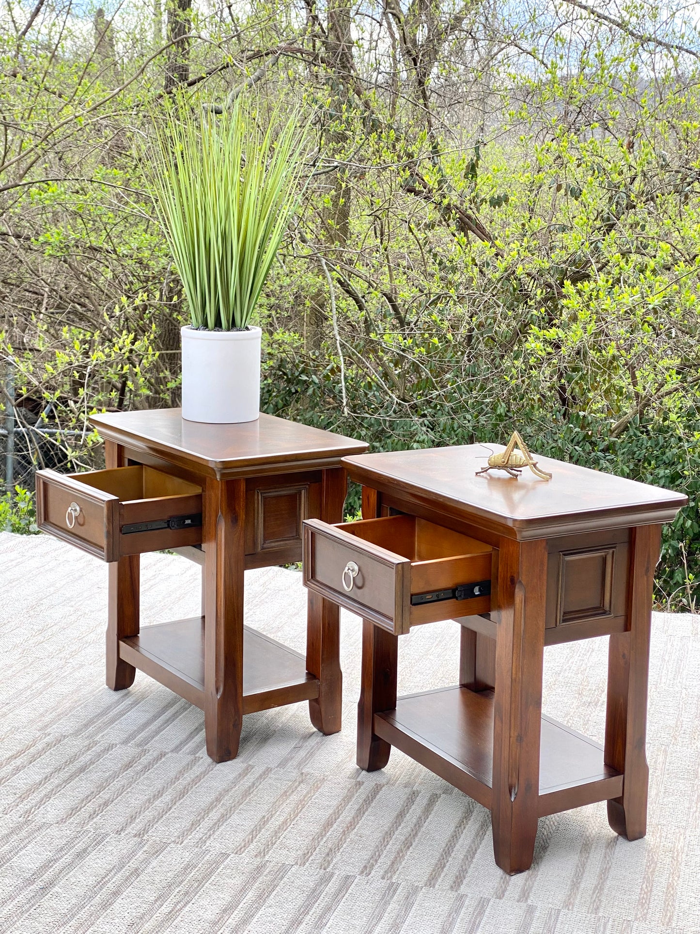 Pair of Contemporary Wooden Side Tables