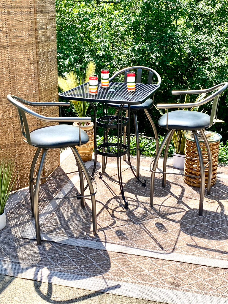 Modern 3 Piece Metal Bar Stool Set