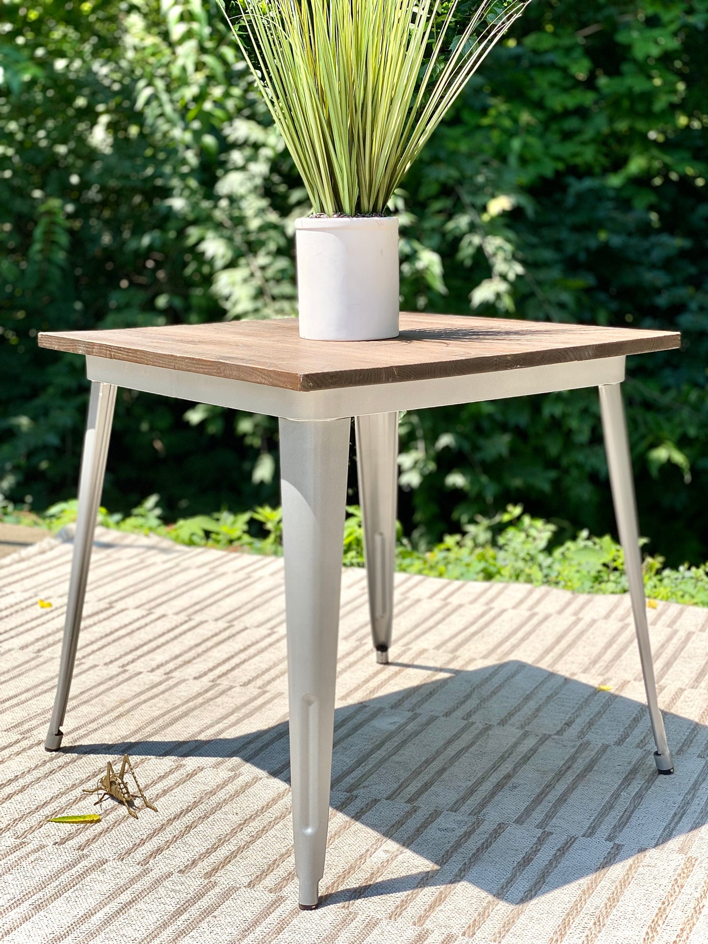 Nice Metal and Wood Square Table