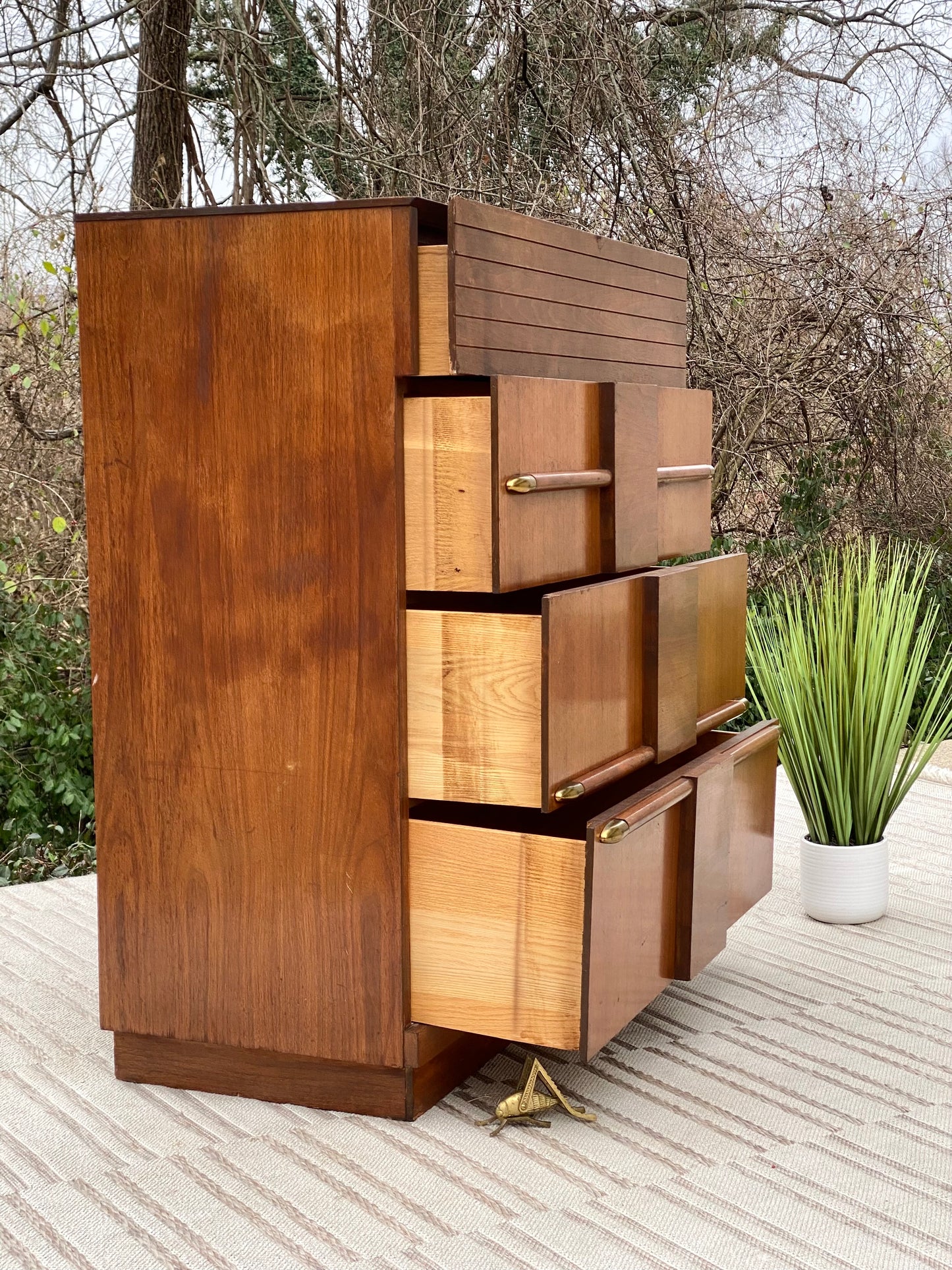 Vintage MCM Wooden 4 Drawer Dresser