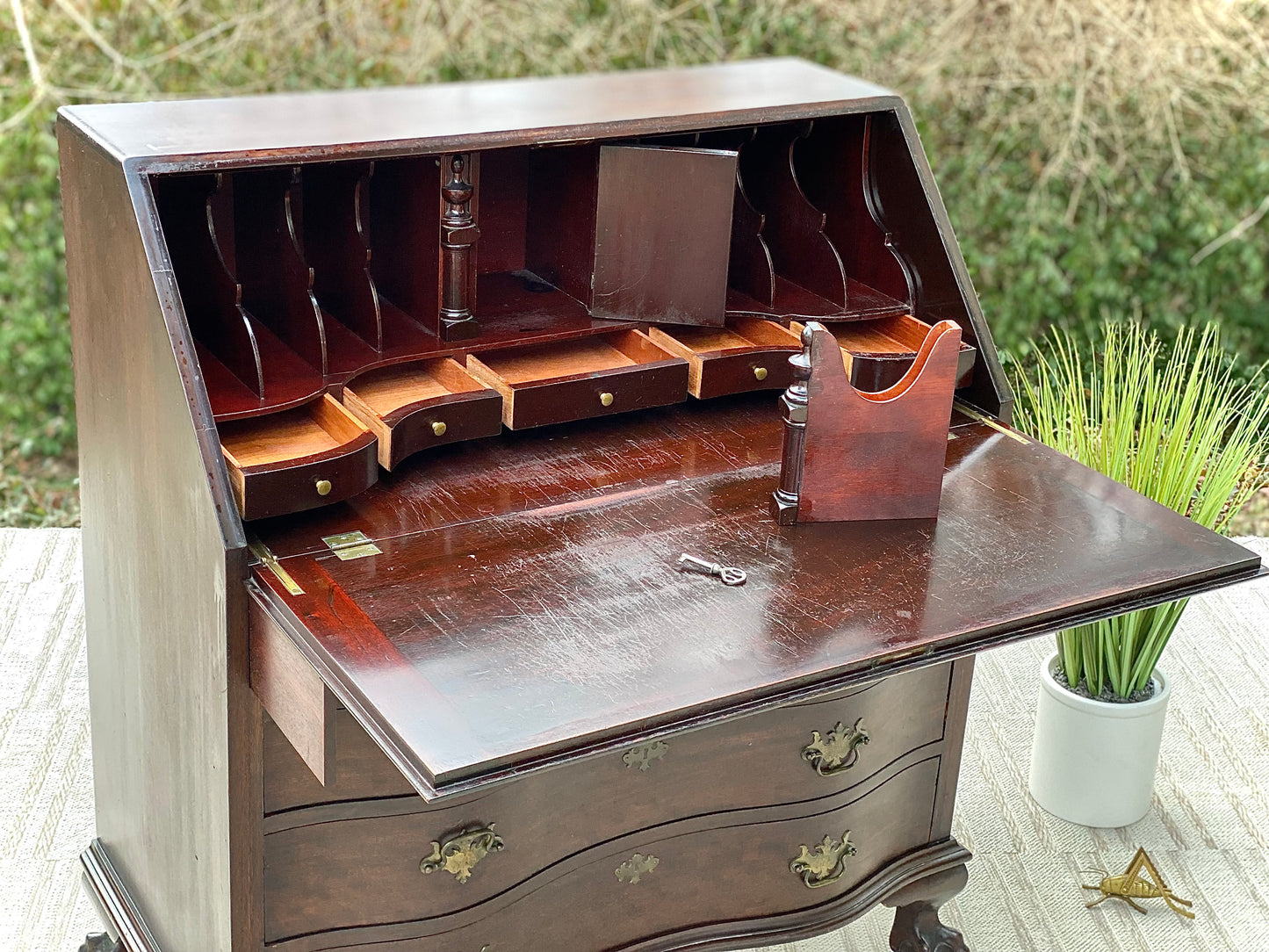 Vintage Mahogany Ball & Claw Footed Desk