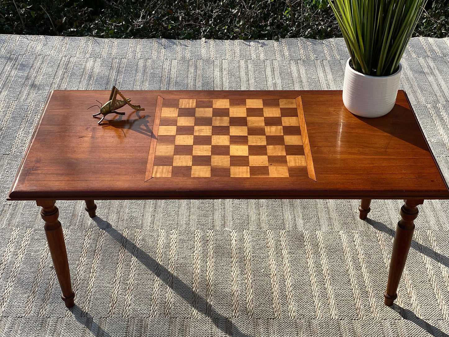 Vintage Wooden Folk Art Game Table