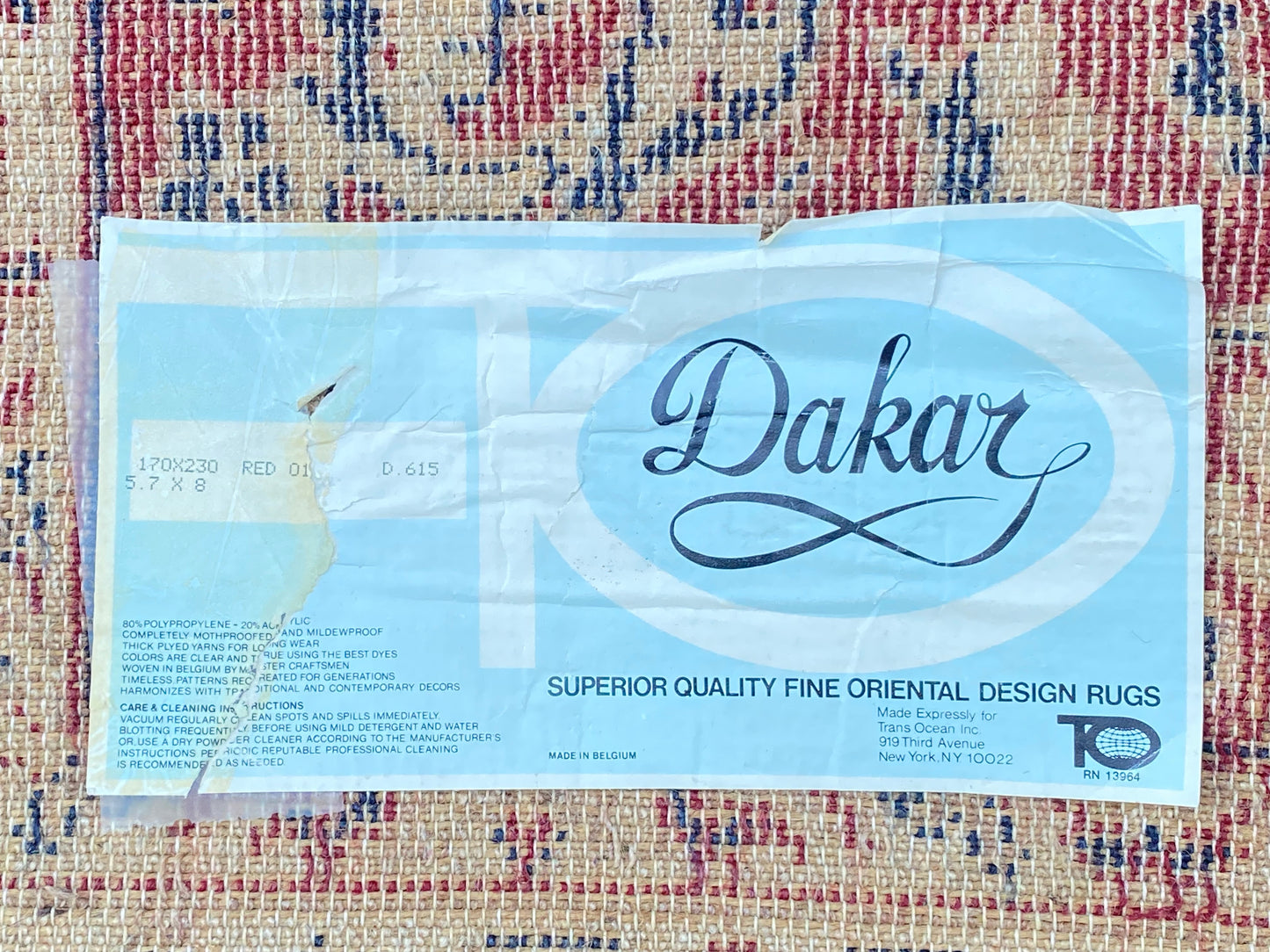 Dakar Area Rug 93β x 67β