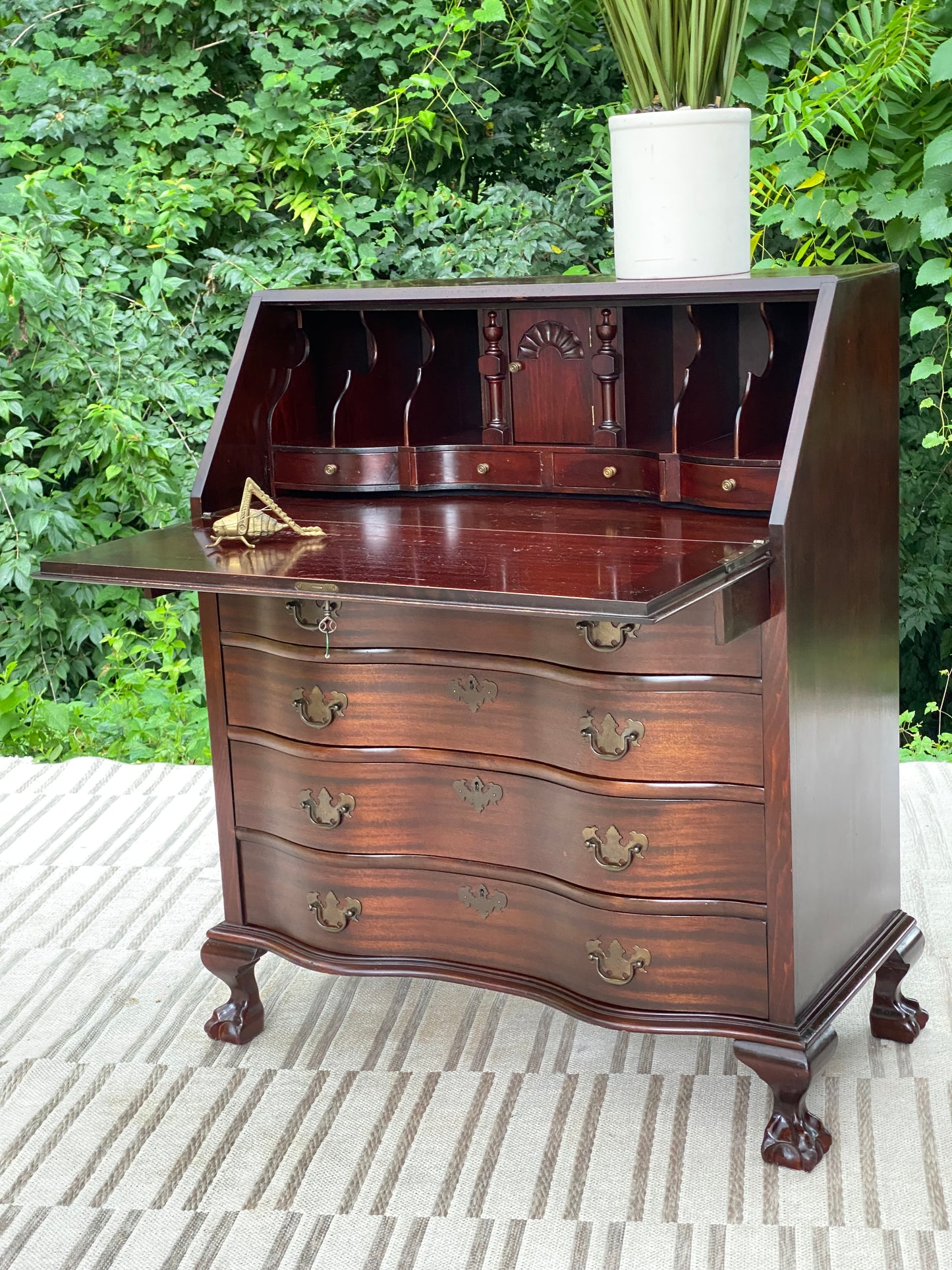 Vintage Wooden Mahogany Secretary Desk