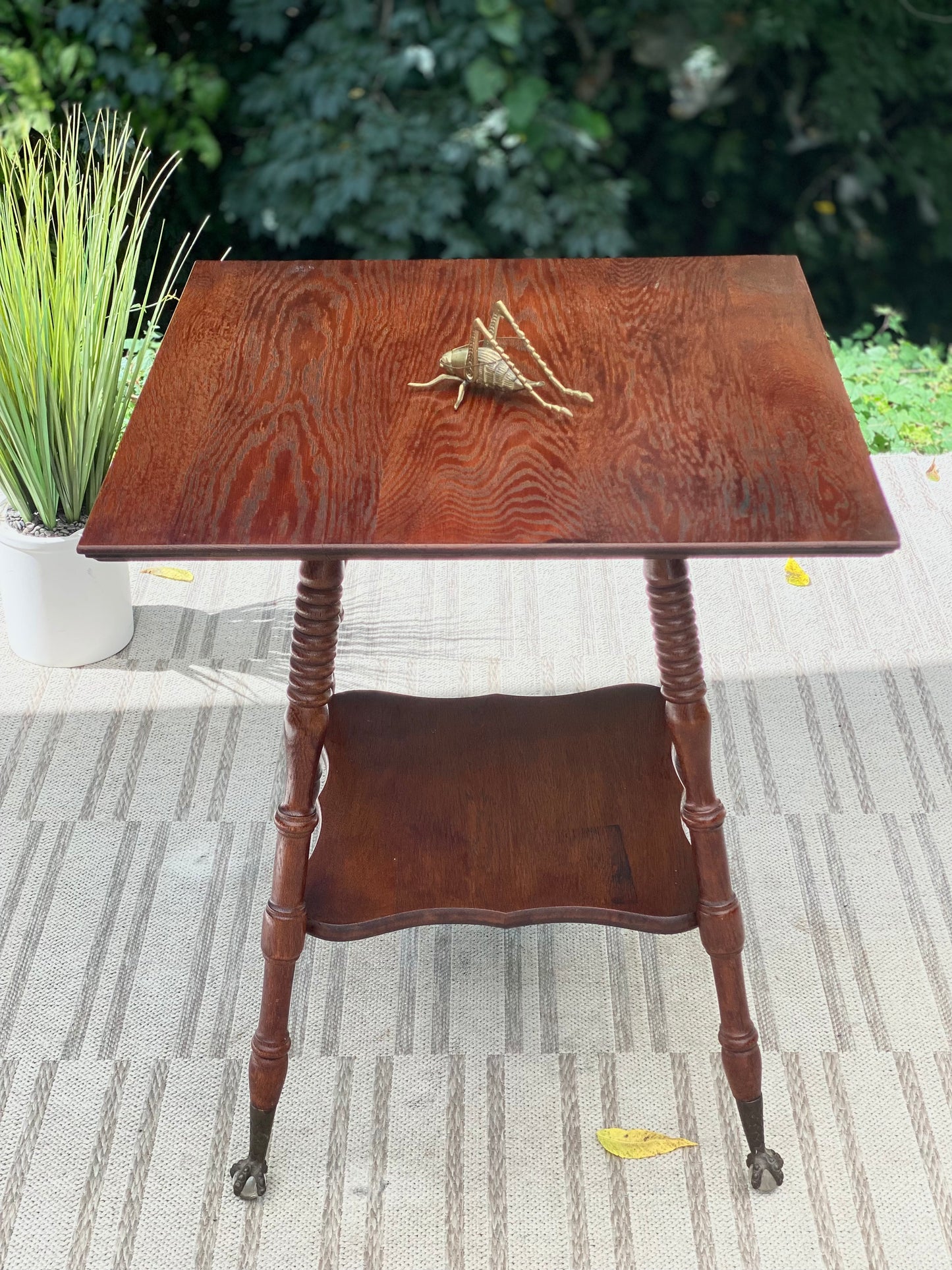 Vintage Wooden Claw Foot Plant Stand