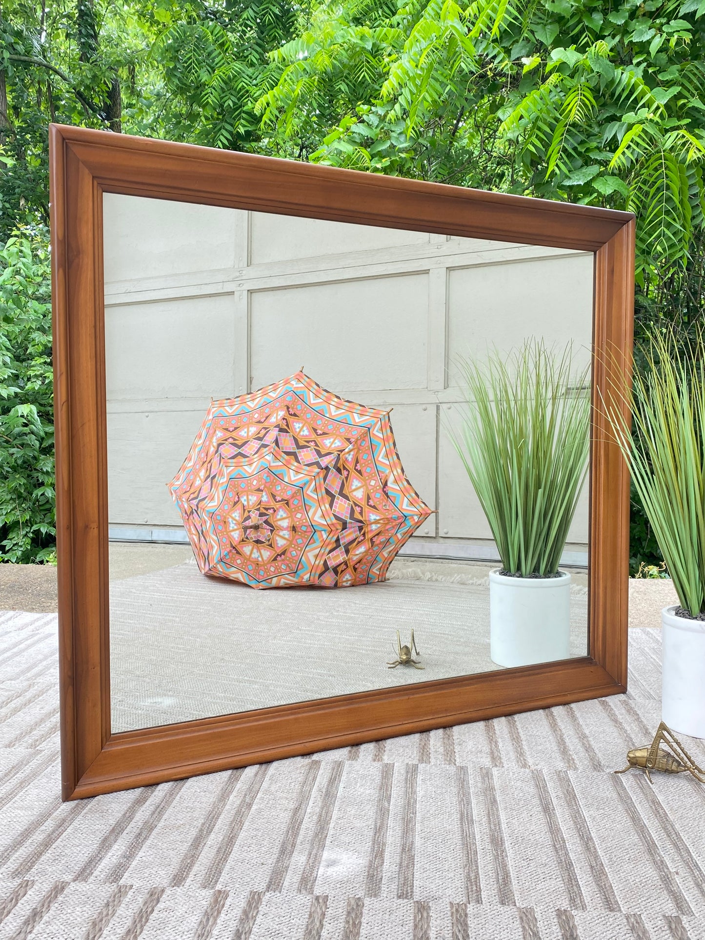 Large Wooden Rectangular Mirror