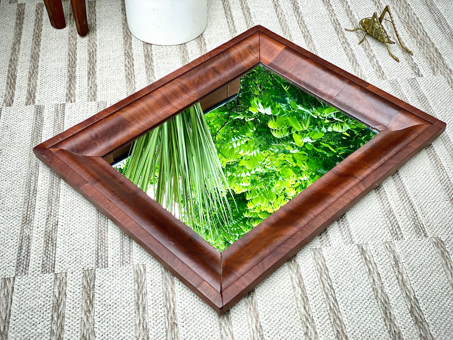 Vintage Wood Rectangle Frame Mirror