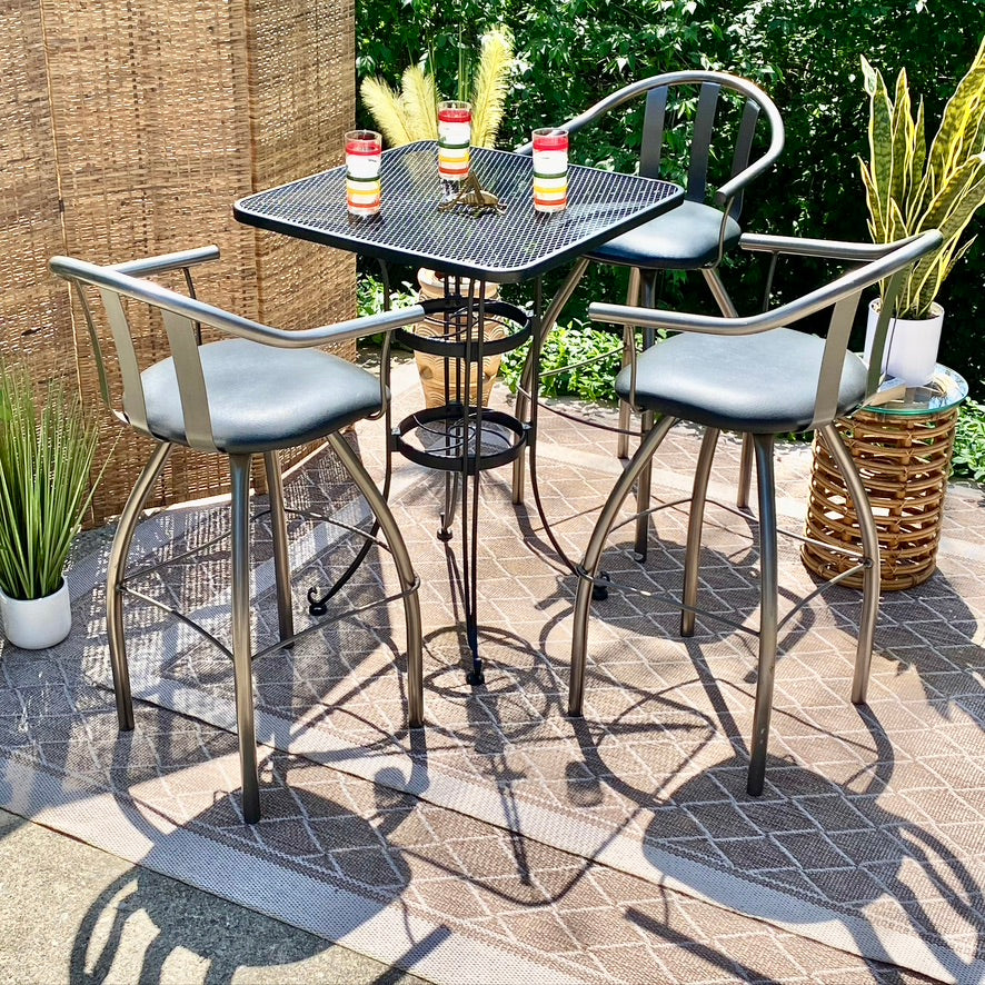 Modern 3 Piece Metal Bar Stool Set