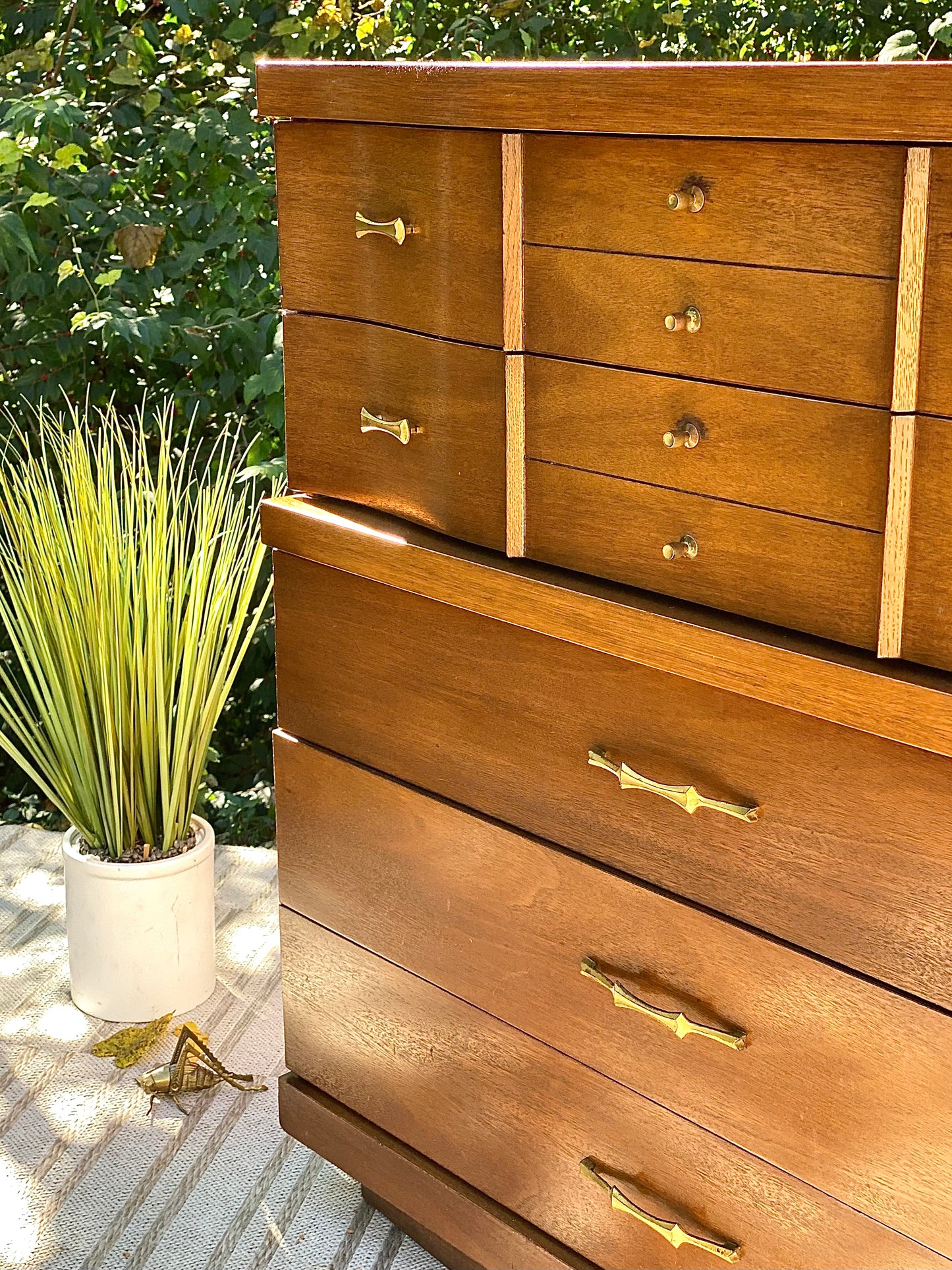 Vintage MCM 5 Drawer Highboy Dresser