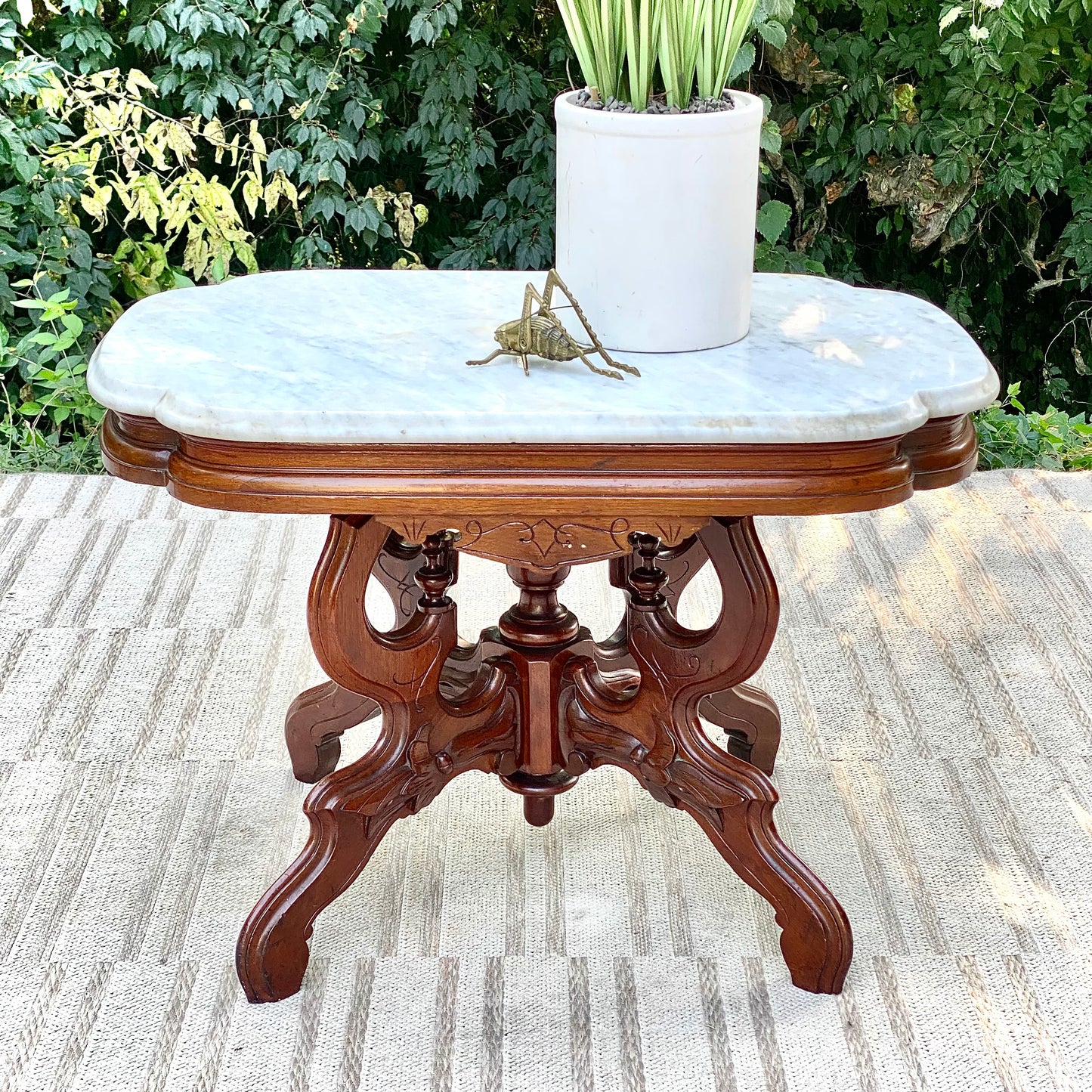 Vintage Marble Top Side Table