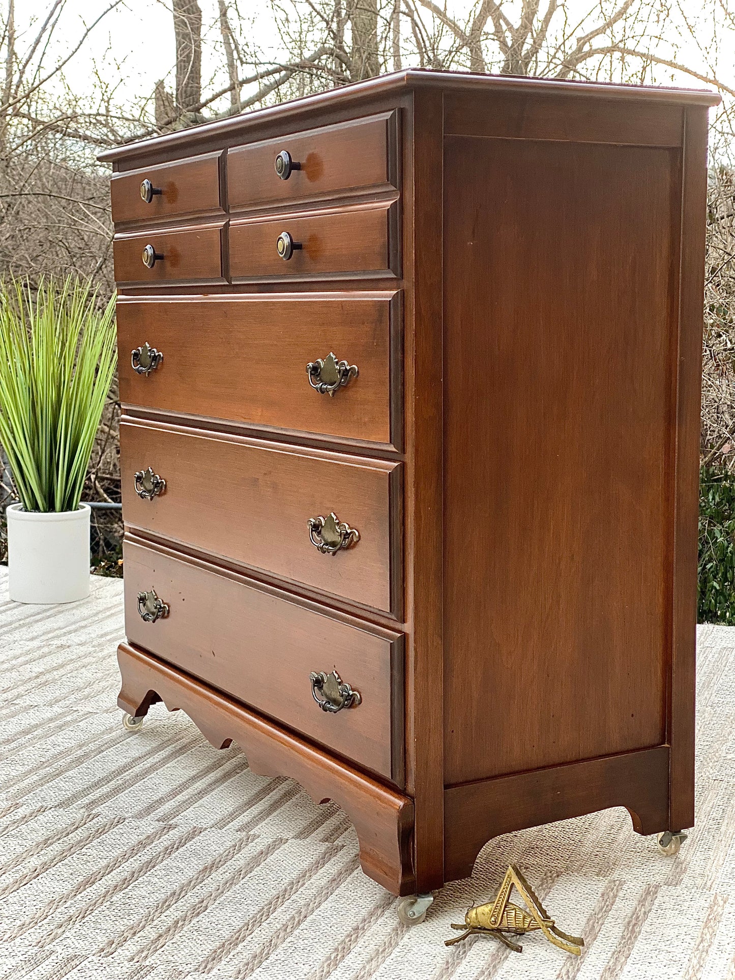 Vintage Edison Wooden 4 Drawer Dresser