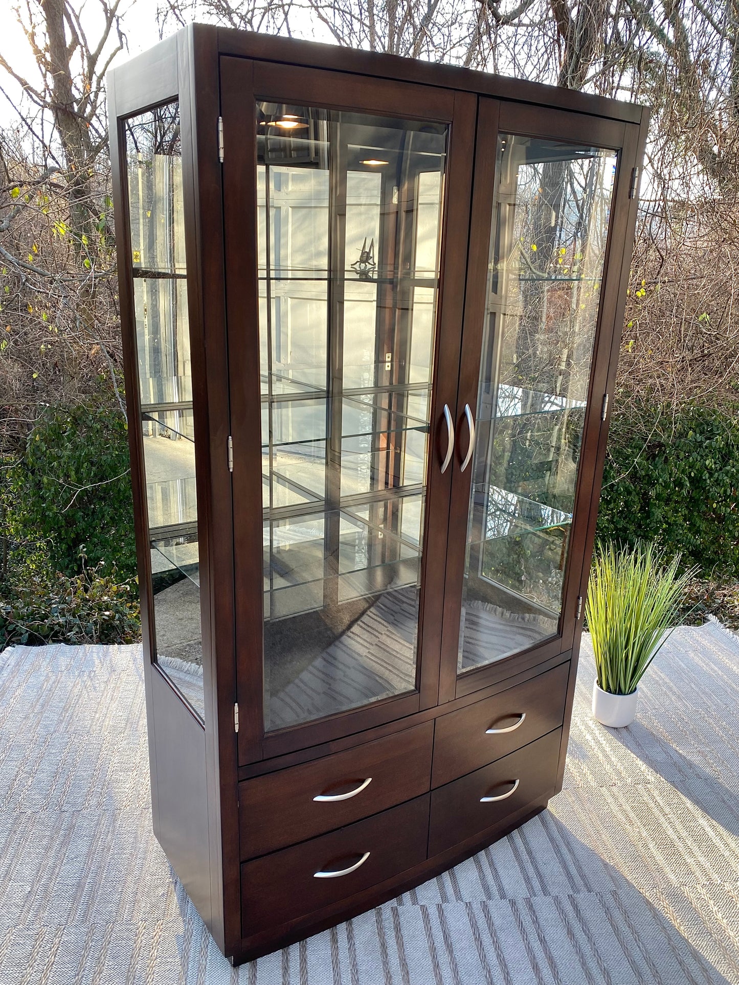 Modern Kathy Ireland Lighted Display Cabinet