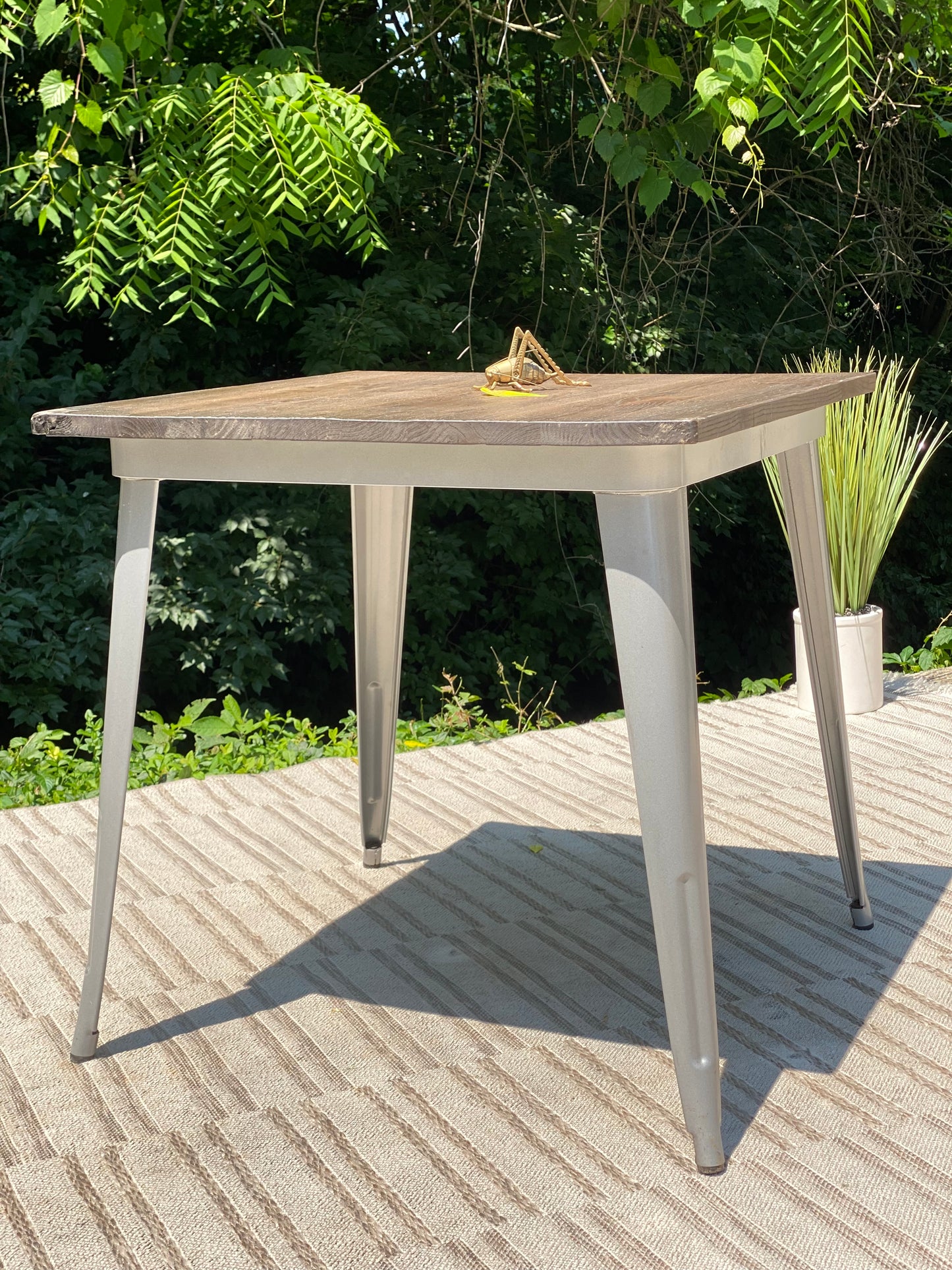 Nice Metal and Wood Square Table