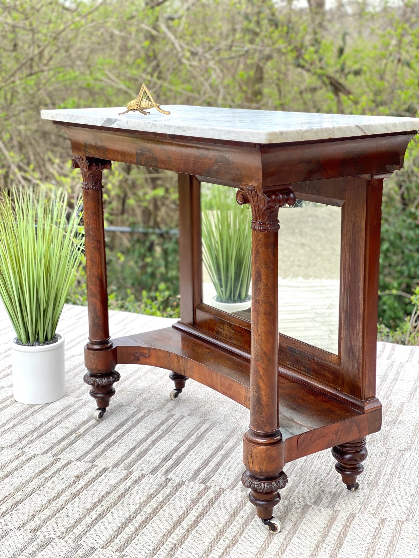 Antique Marble Top Hallway Table