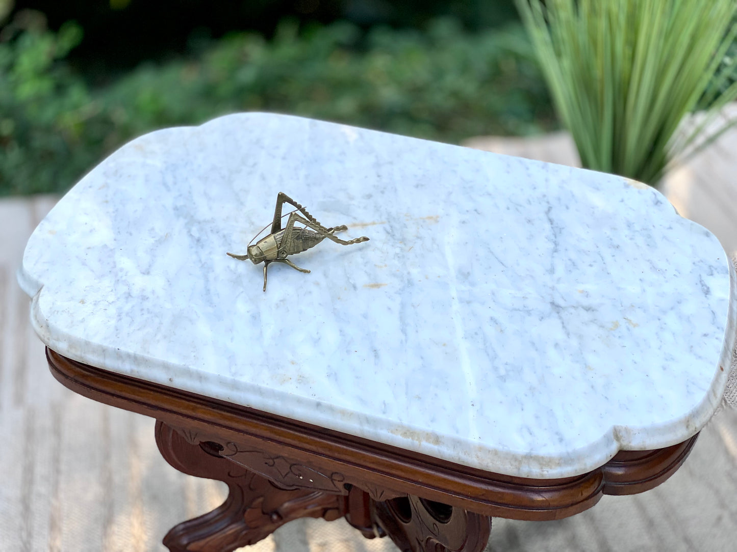 Vintage Marble Top Side Table