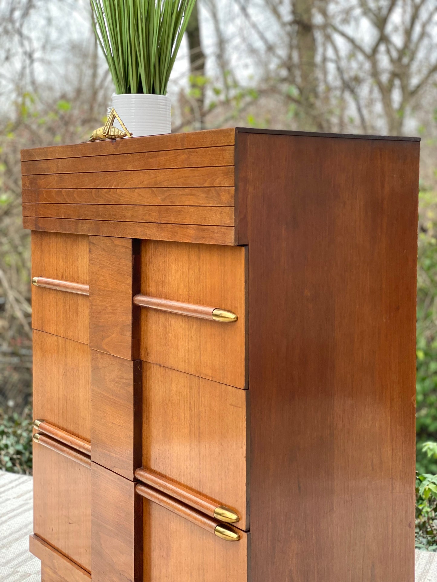 Vintage MCM Wooden 4 Drawer Dresser