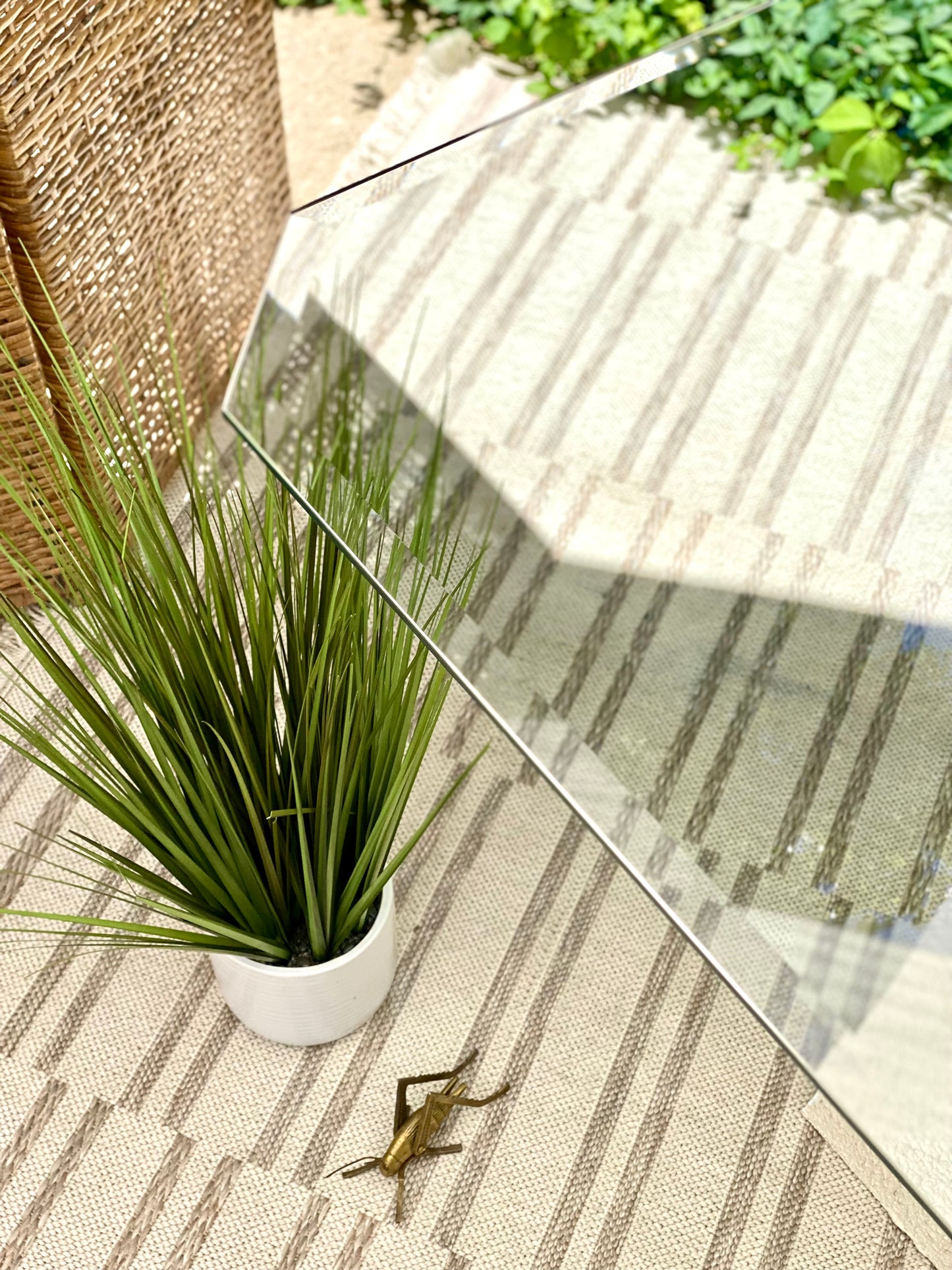 Retro Glass Pedestal Table