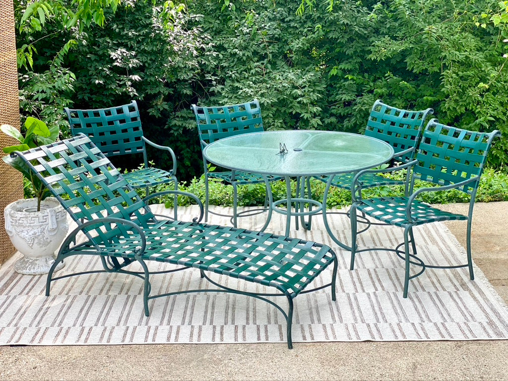 Vintage Green Outdoor Patio Brown Jordan 6 Piece Set