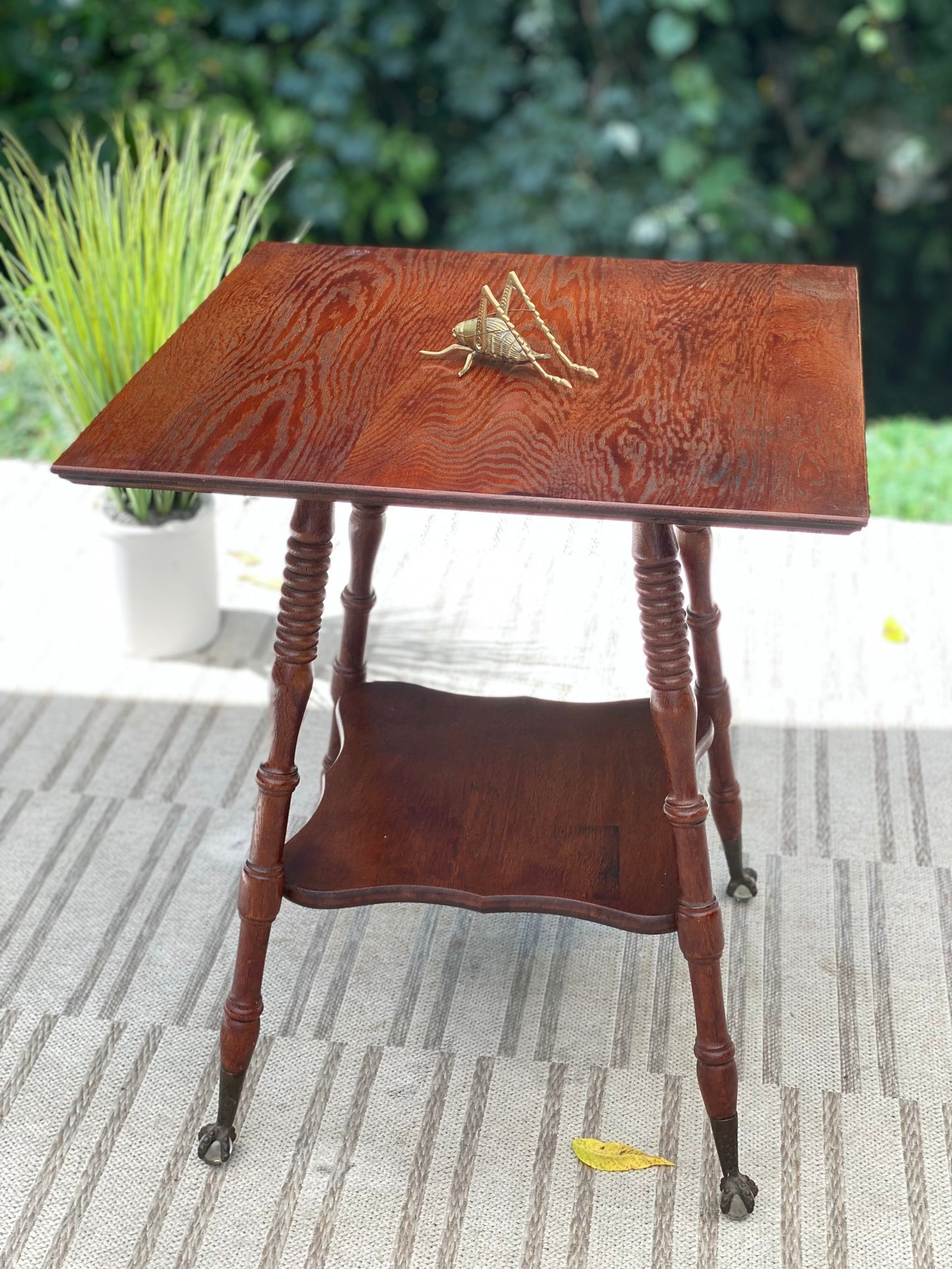 Vintage Wooden Claw Foot Plant Stand