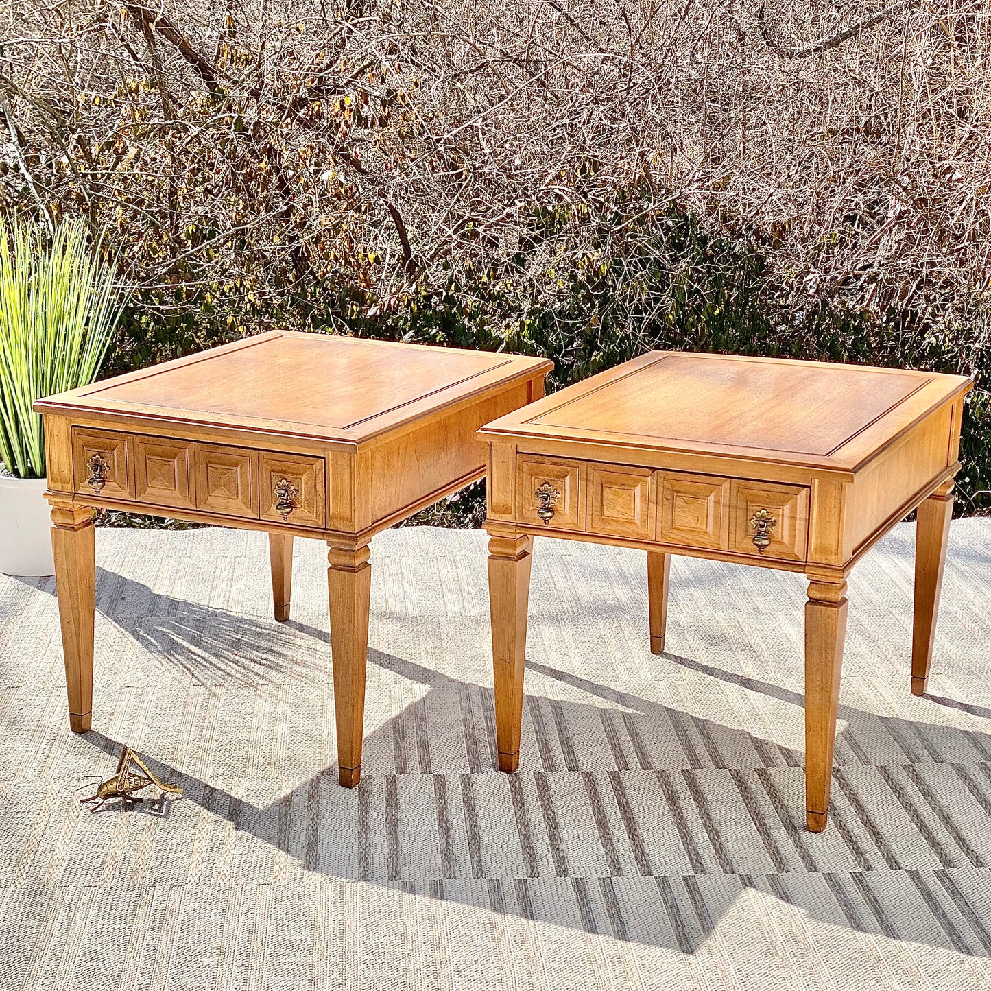 Vintage Pair of Wooden Side Tables