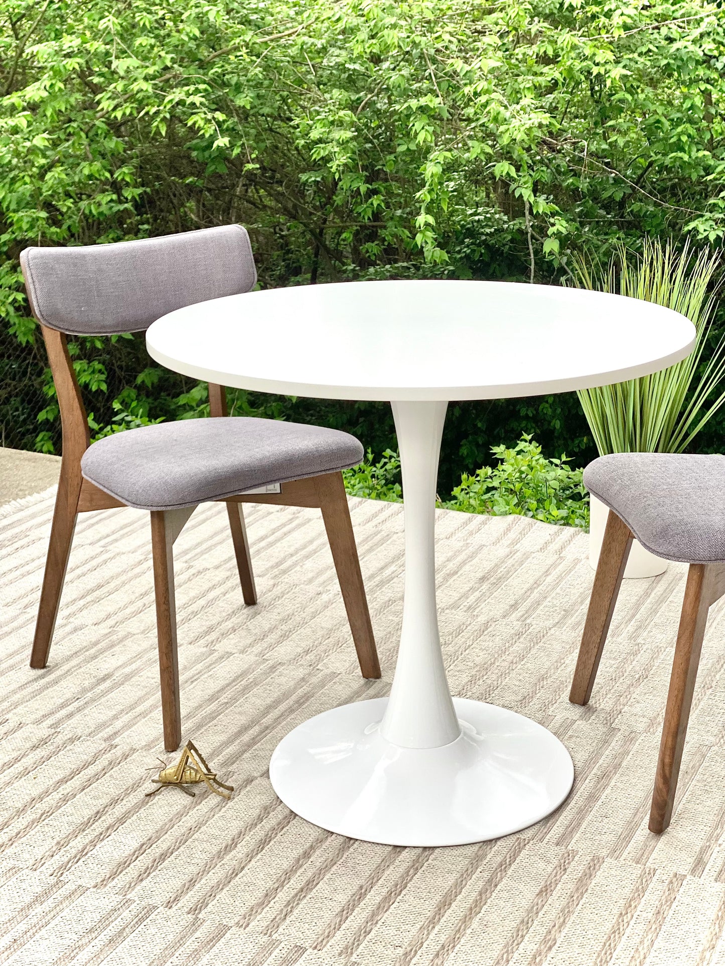 Modern White Bistro Table & 2 Chairs