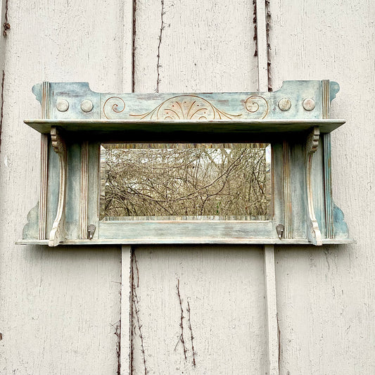 Vintage Painted Wooden Hanging Mirror