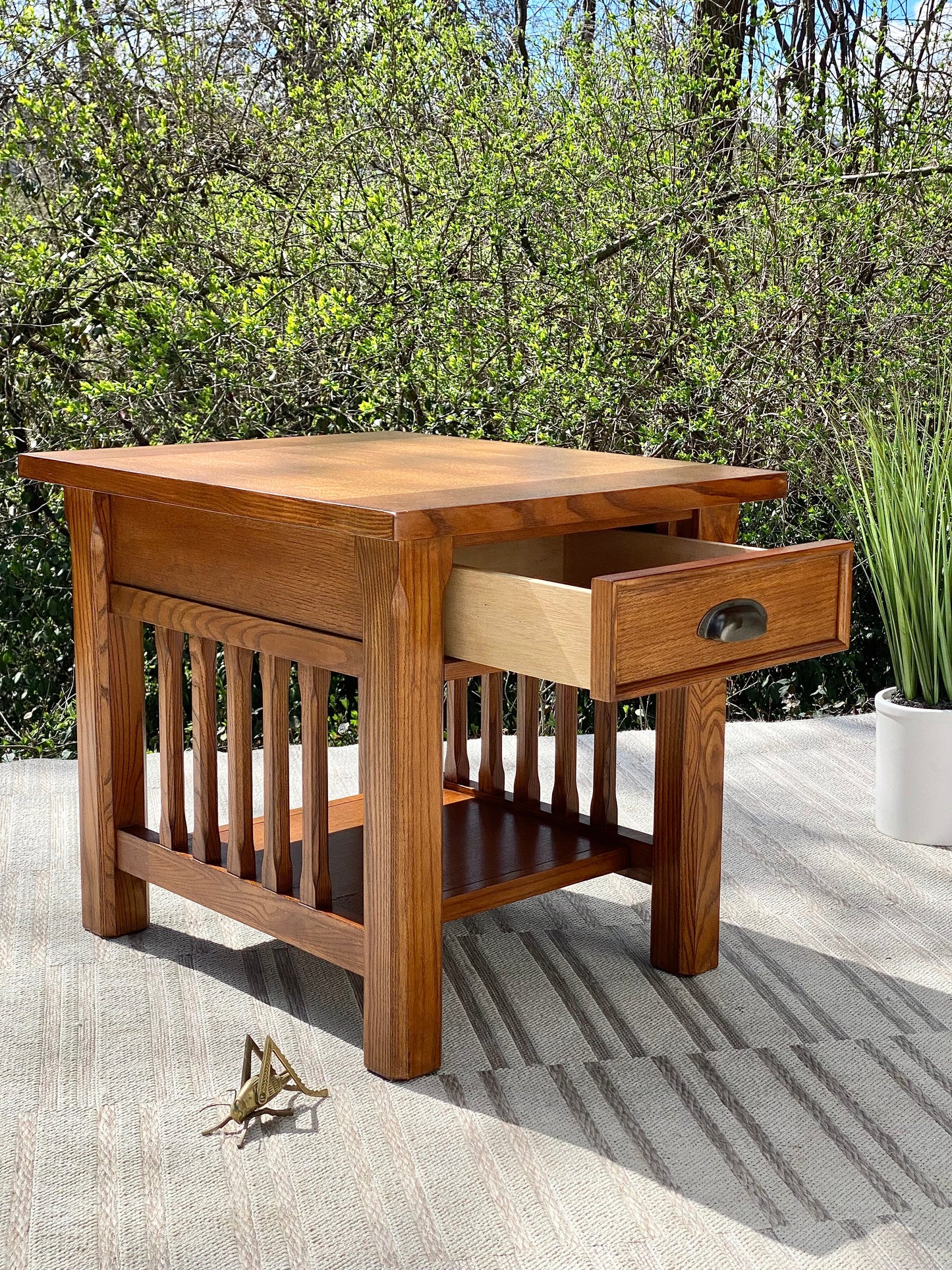 Arts & Crafts Style Wooden Side Table