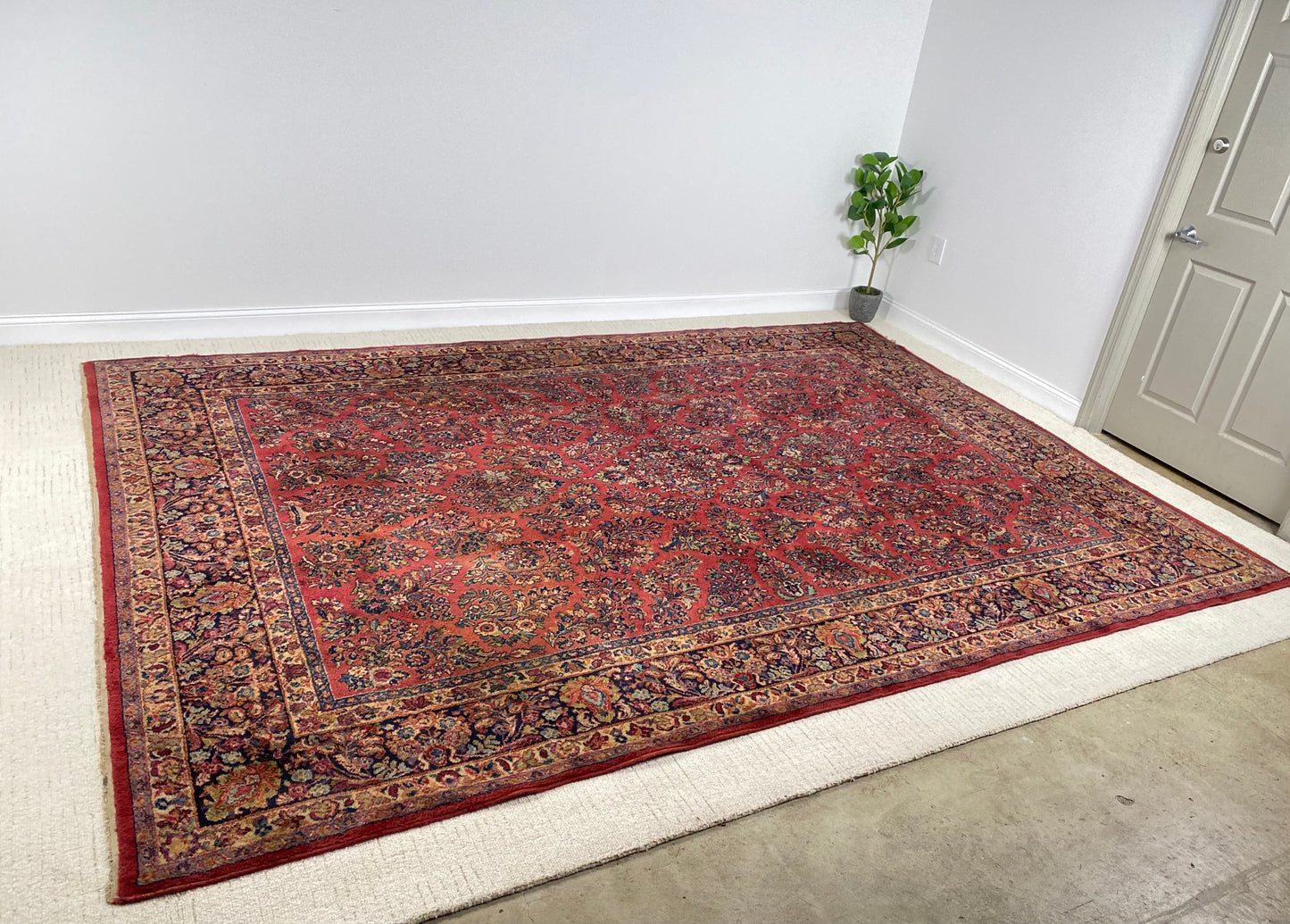 Nice Large Wool Sarouk Karastan Rug