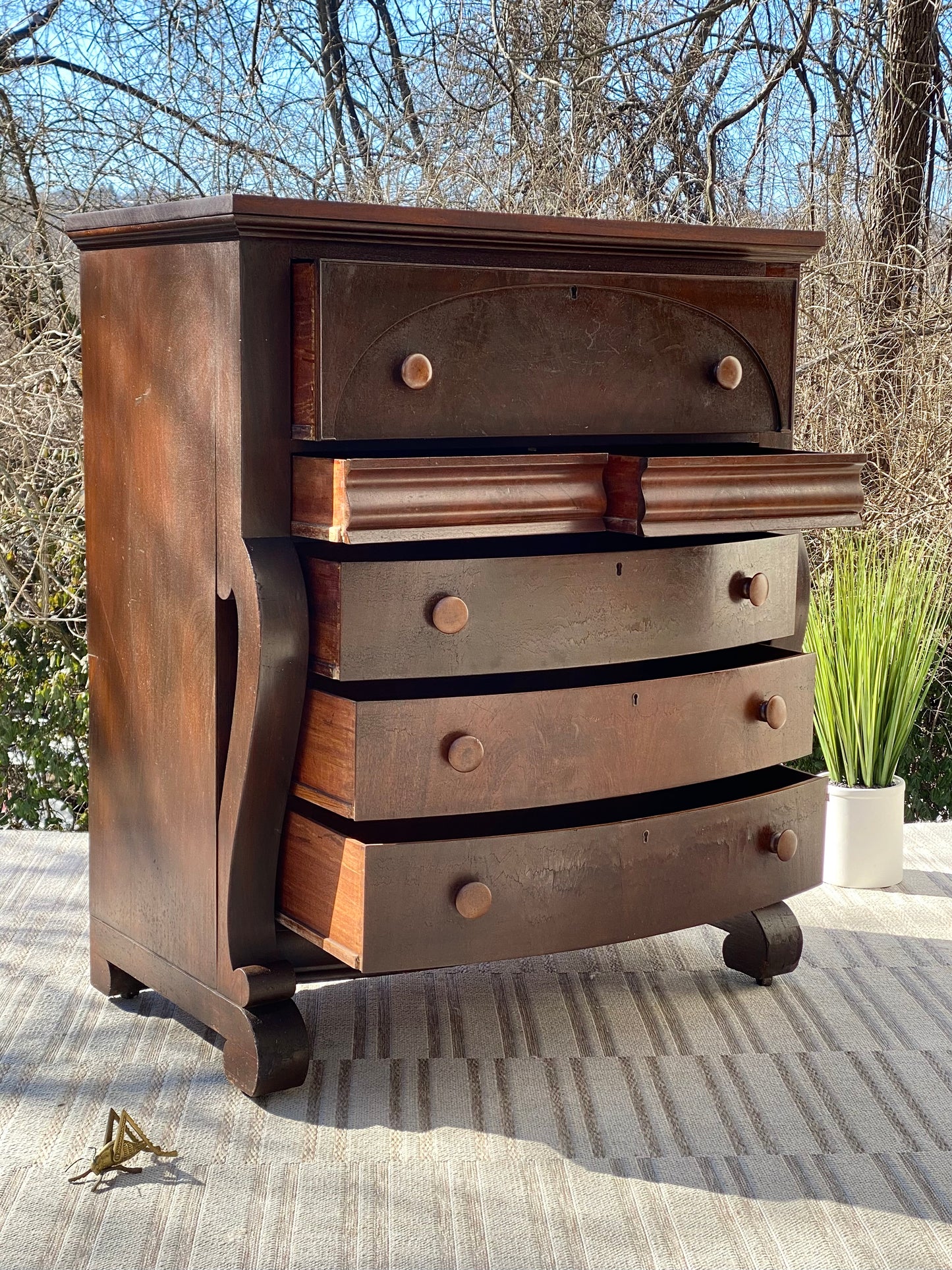 Antique Berkey & Gay 6 Drawer Mahogany Dresser