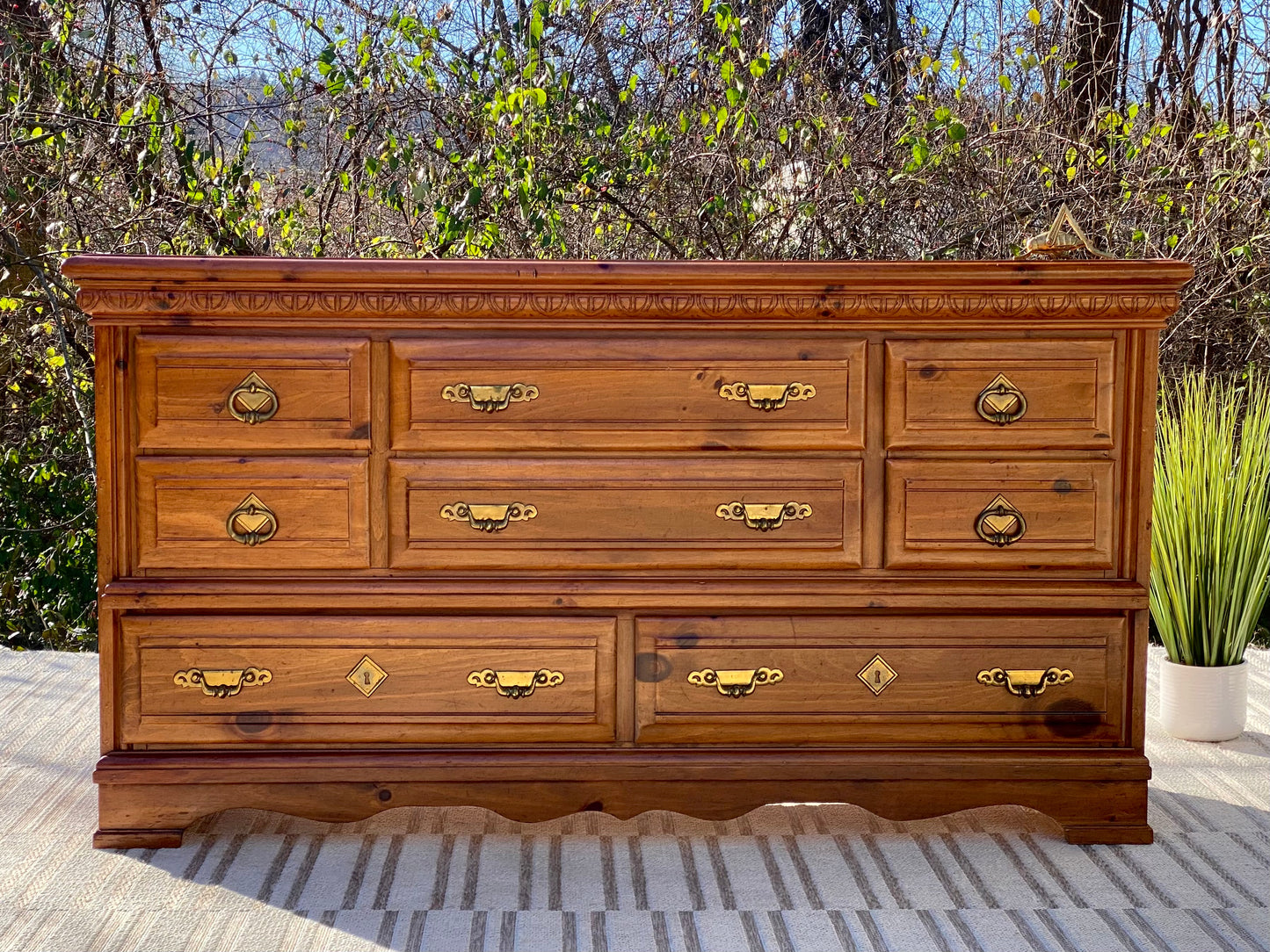 Vintage Wooden 8 Drawer Dresser