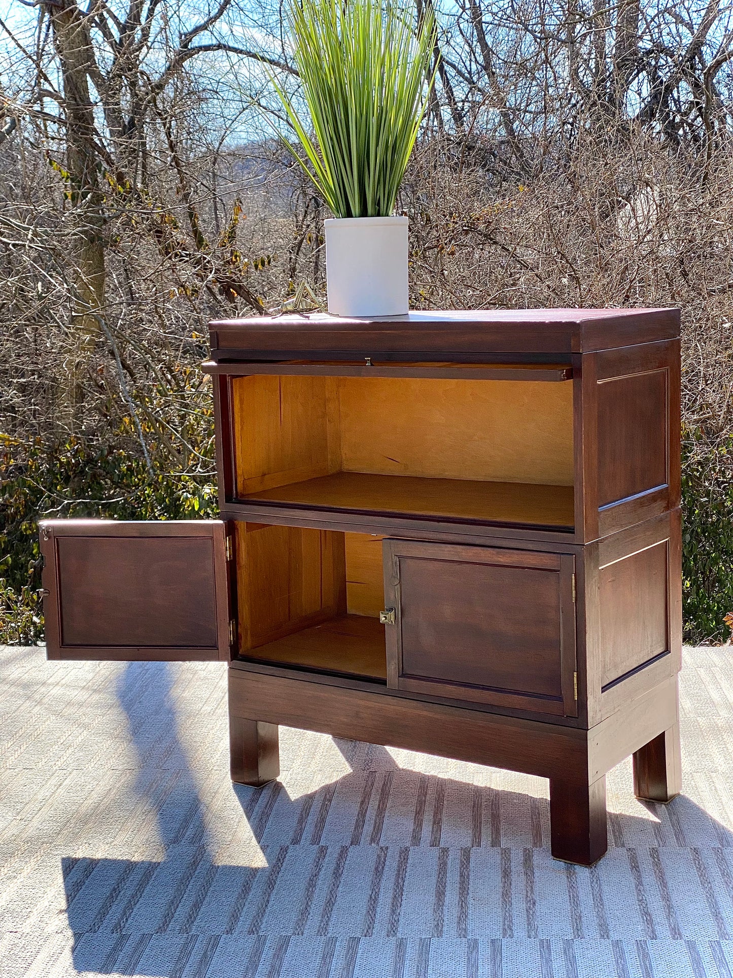 Vintage Mahogany 2 Stack Barrister Bookcase