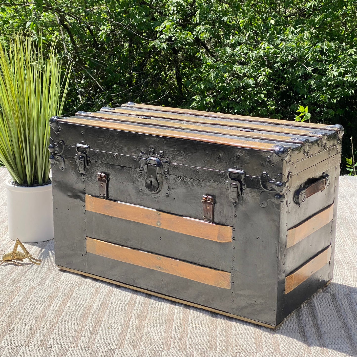 Vintage Wooden & Metal Trunk