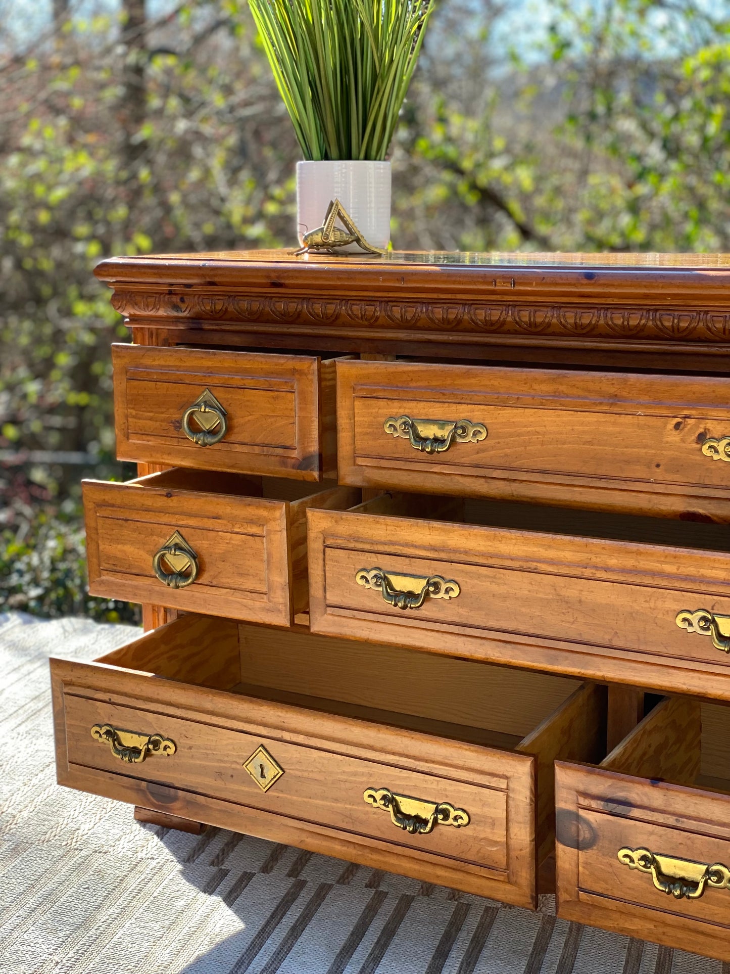 Vintage Wooden 8 Drawer Dresser