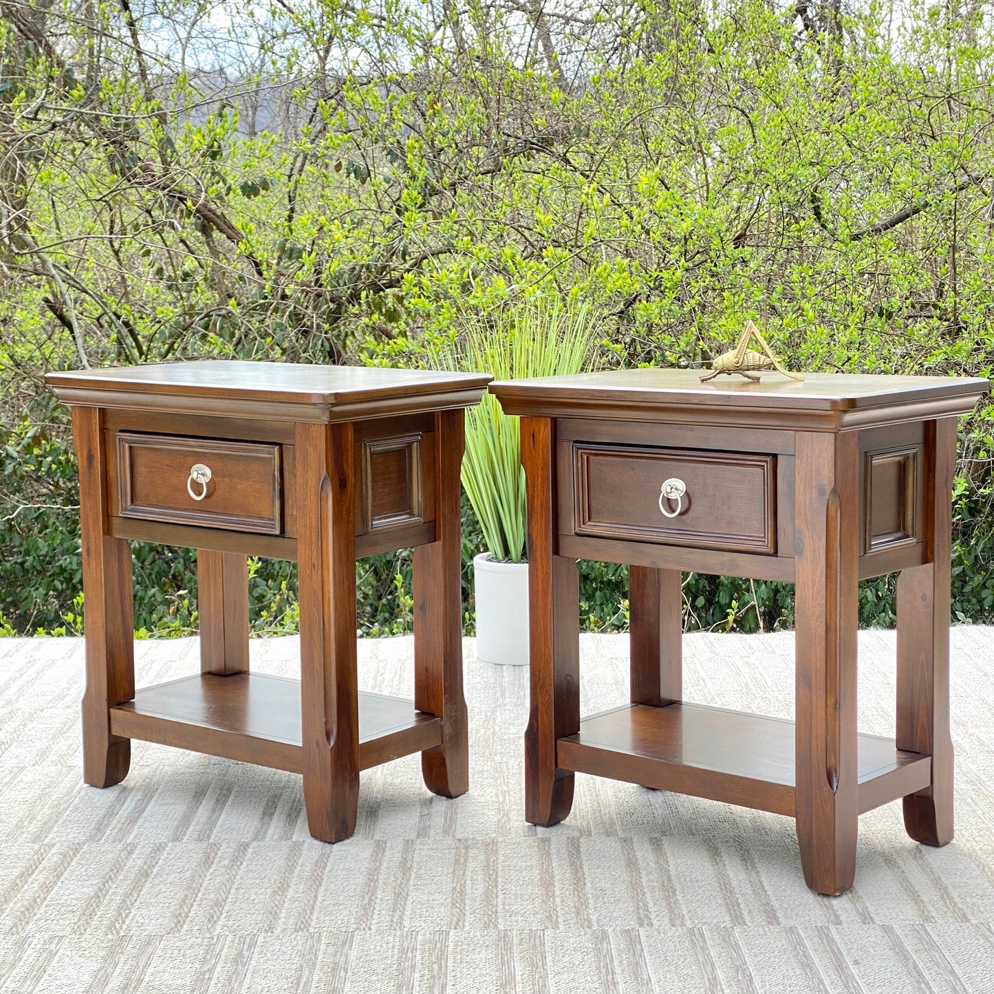 Pair of Contemporary Wooden Side Tables