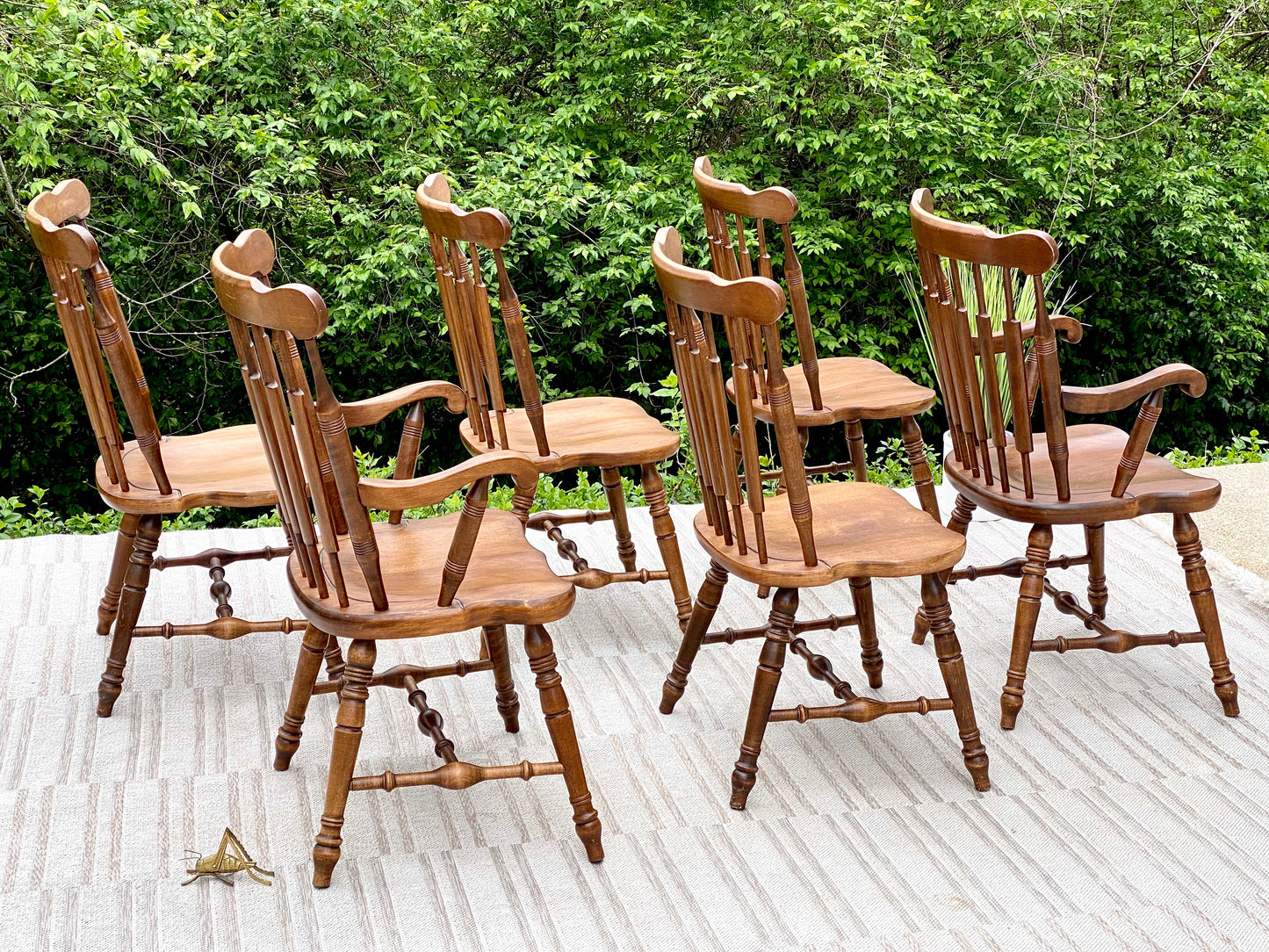Set of 6 Temple Stuart Wooden Chairs