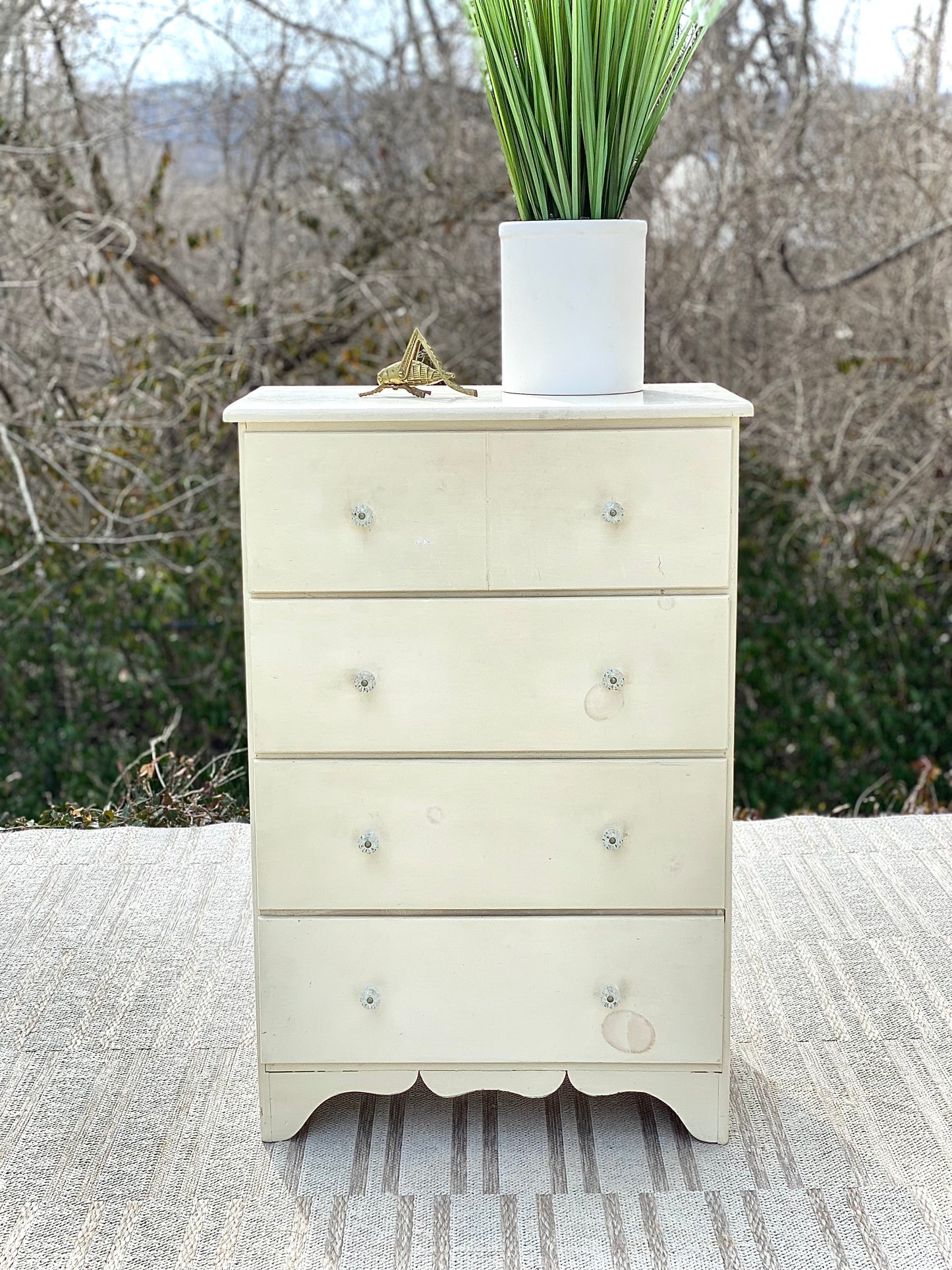 Small Vintage Painted Pine Accent Dresser