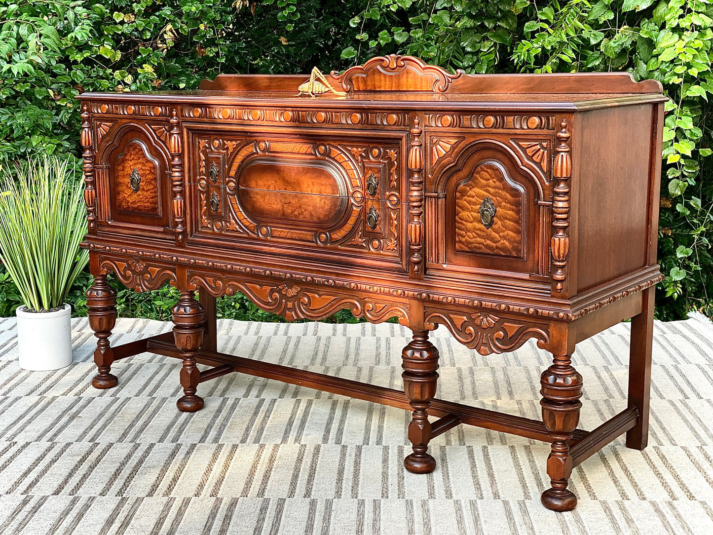 Vintage Wooden Buffet Credenza