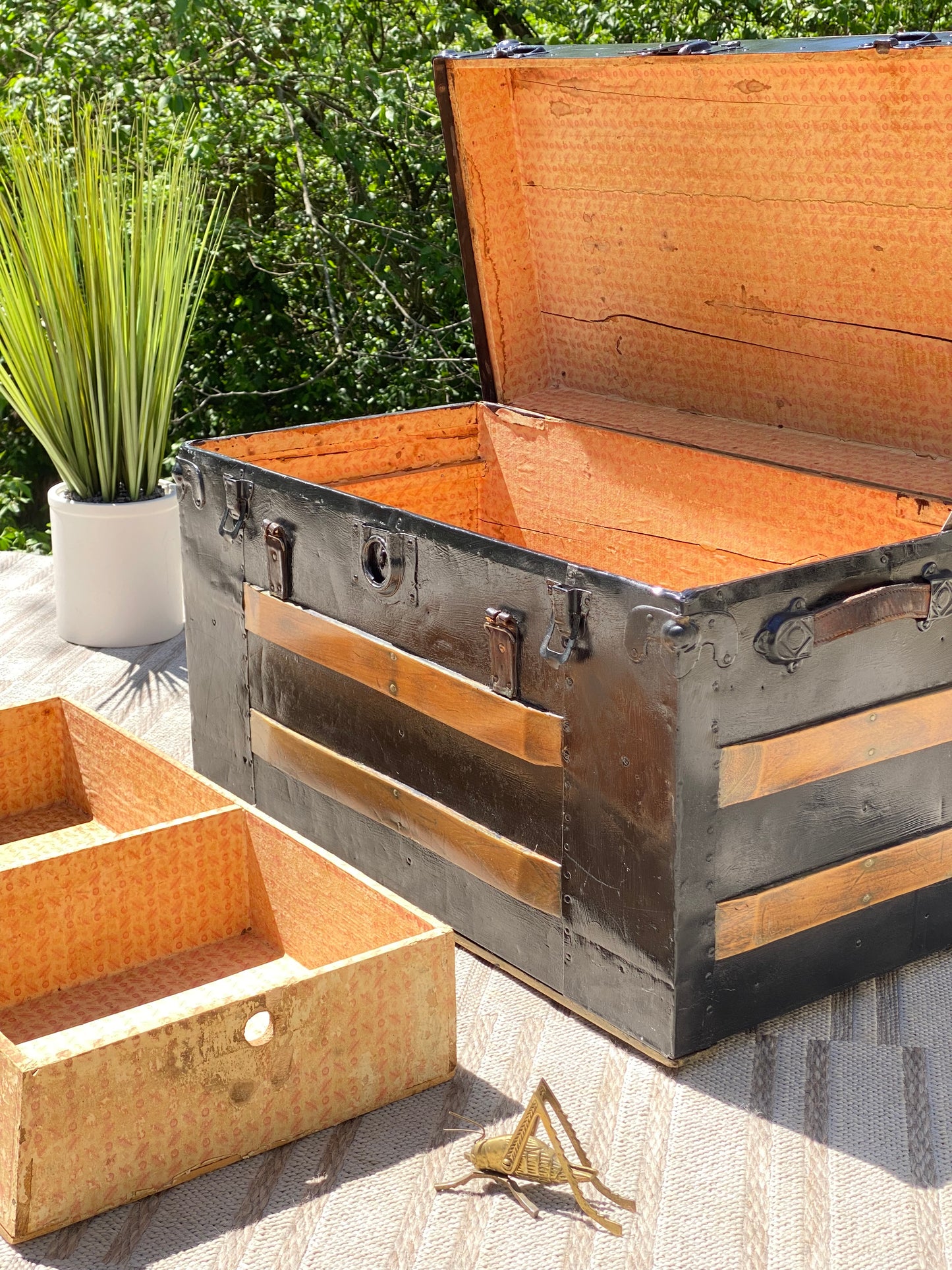 Vintage Wooden & Metal Trunk