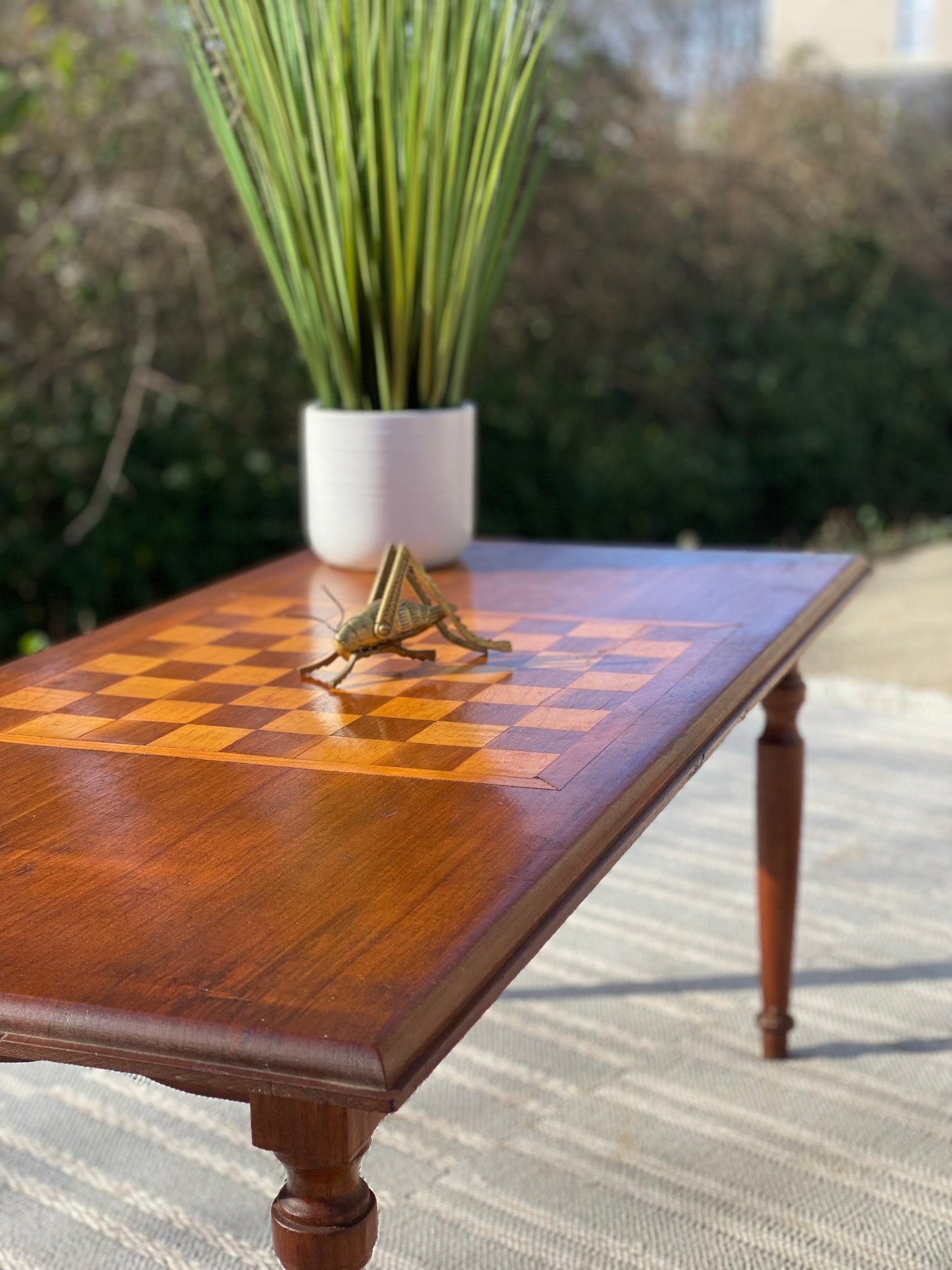 Vintage Wooden Folk Art Game Table