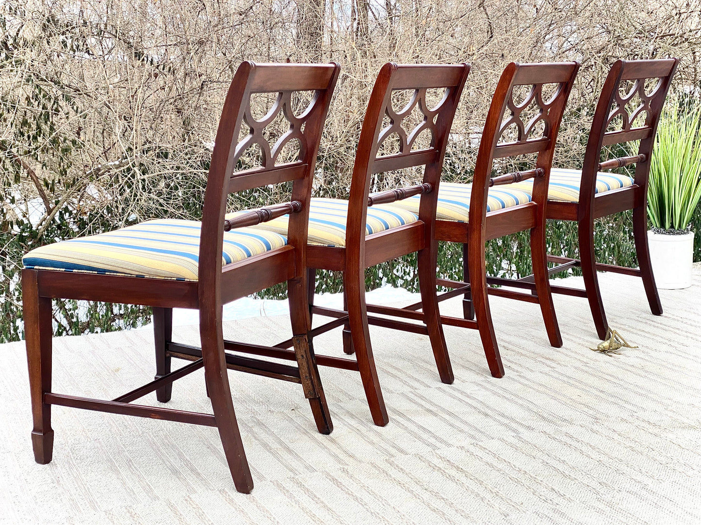 Vintage Set of 4 Upholstered Dining Chairs